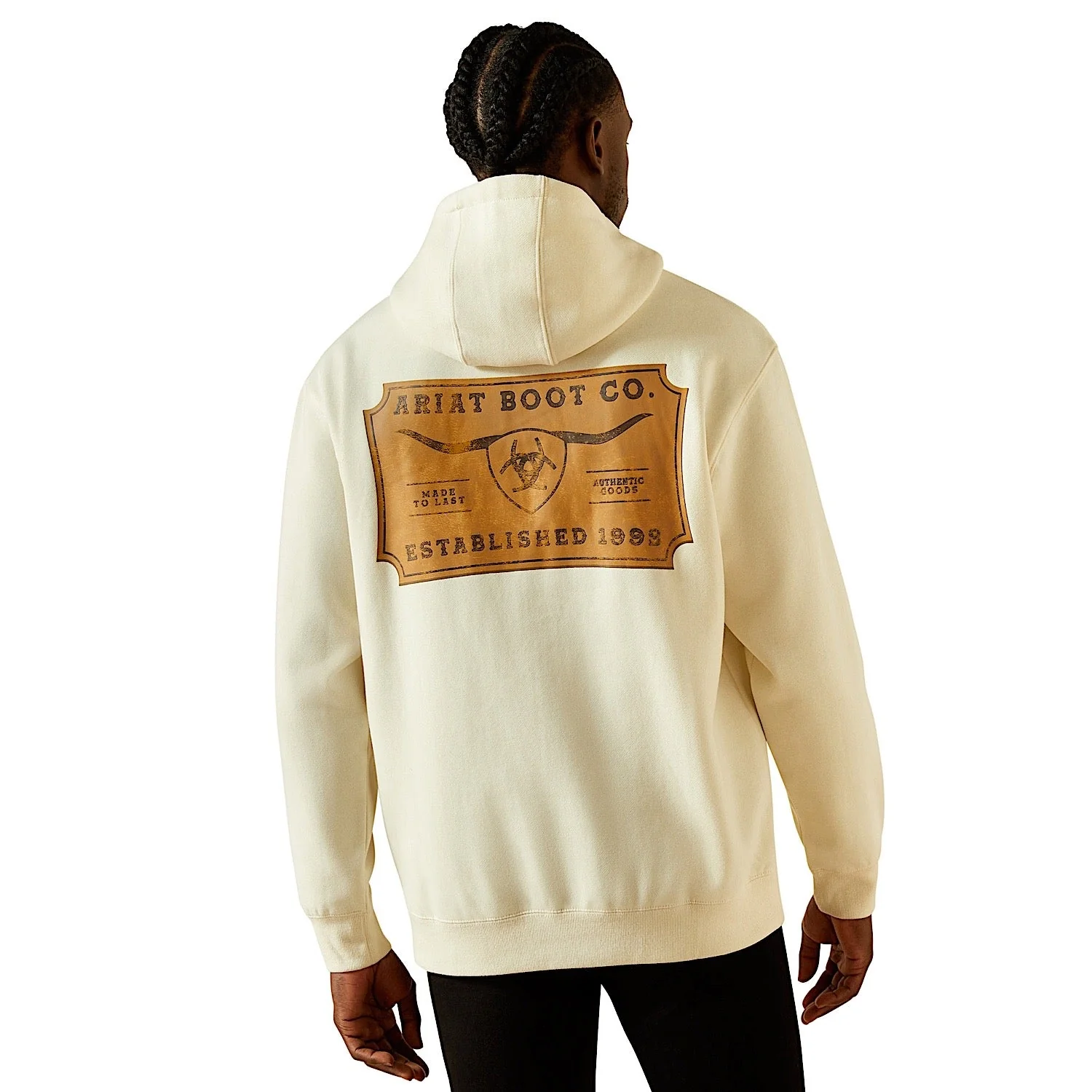 Ariat Men's Shield Steerhead Hoodie - Oatmeal