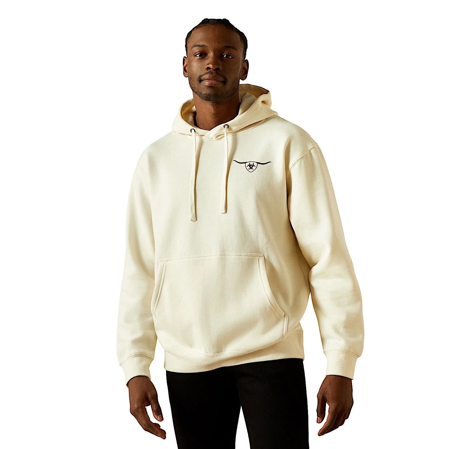 Ariat Men's Shield Steerhead Hoodie - Oatmeal - Image 2