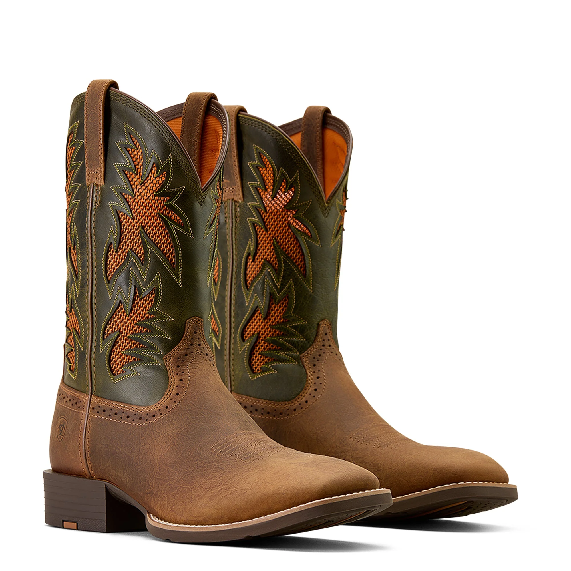 Ariat Men's Sport Cool VentTEK Western Boot - Buff Tan / Dusty Olive - Image 6