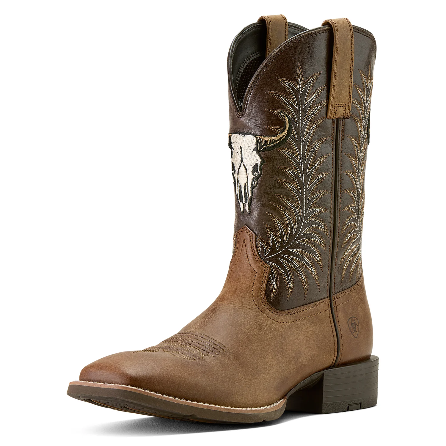 Ariat Men's Sport Steer Skull Cowboy Boot - Sandstorm/Bitter Chocolate