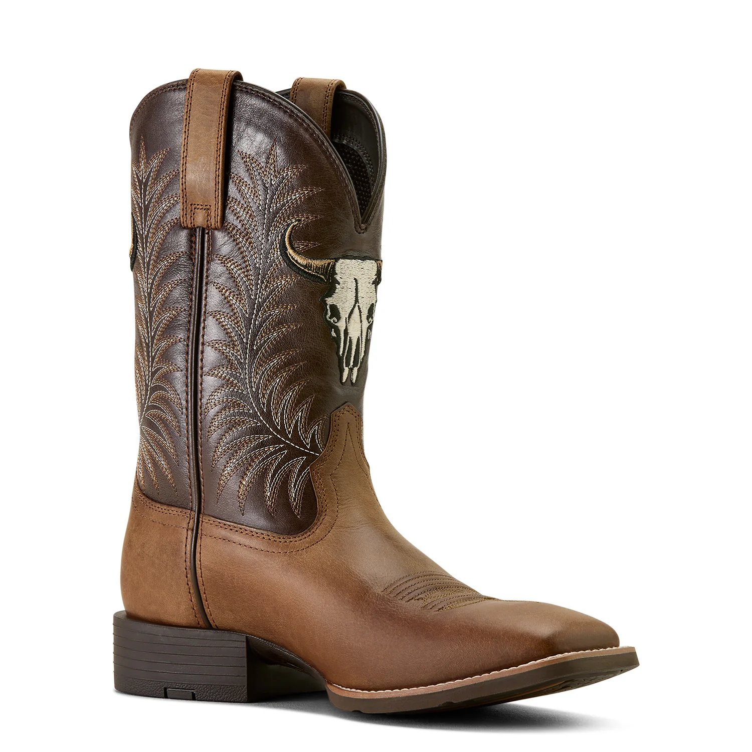 Ariat Men's Sport Steer Skull Cowboy Boot - Sandstorm/Bitter Chocolate - Image 3