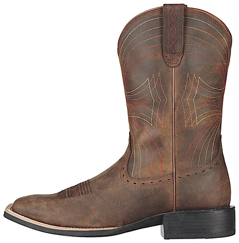 Ariat Men's Sport Wide Square Toe - Distressed Brown - Image 2