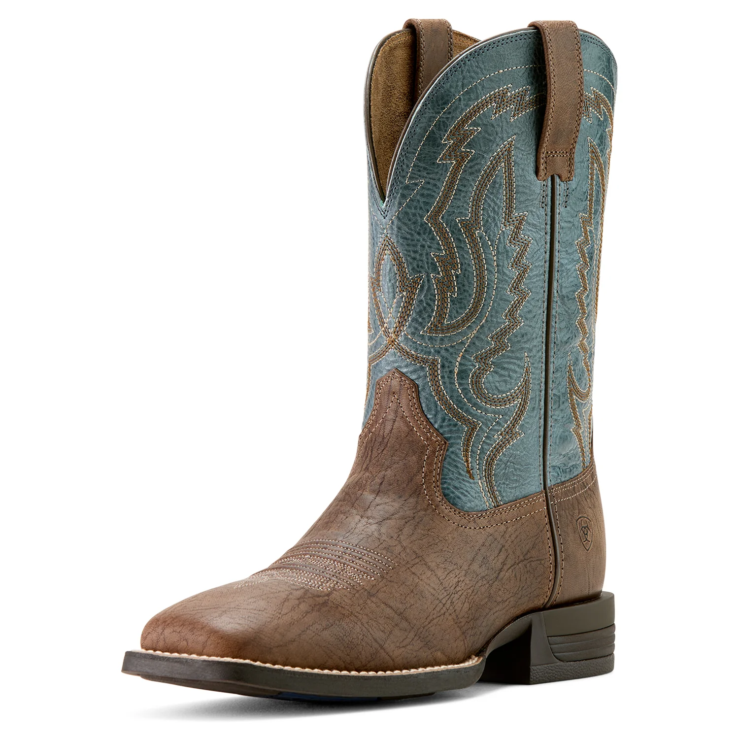 Ariat Men's Steadfast Western Boot - Dusk Brown/Baby Blue Eyes