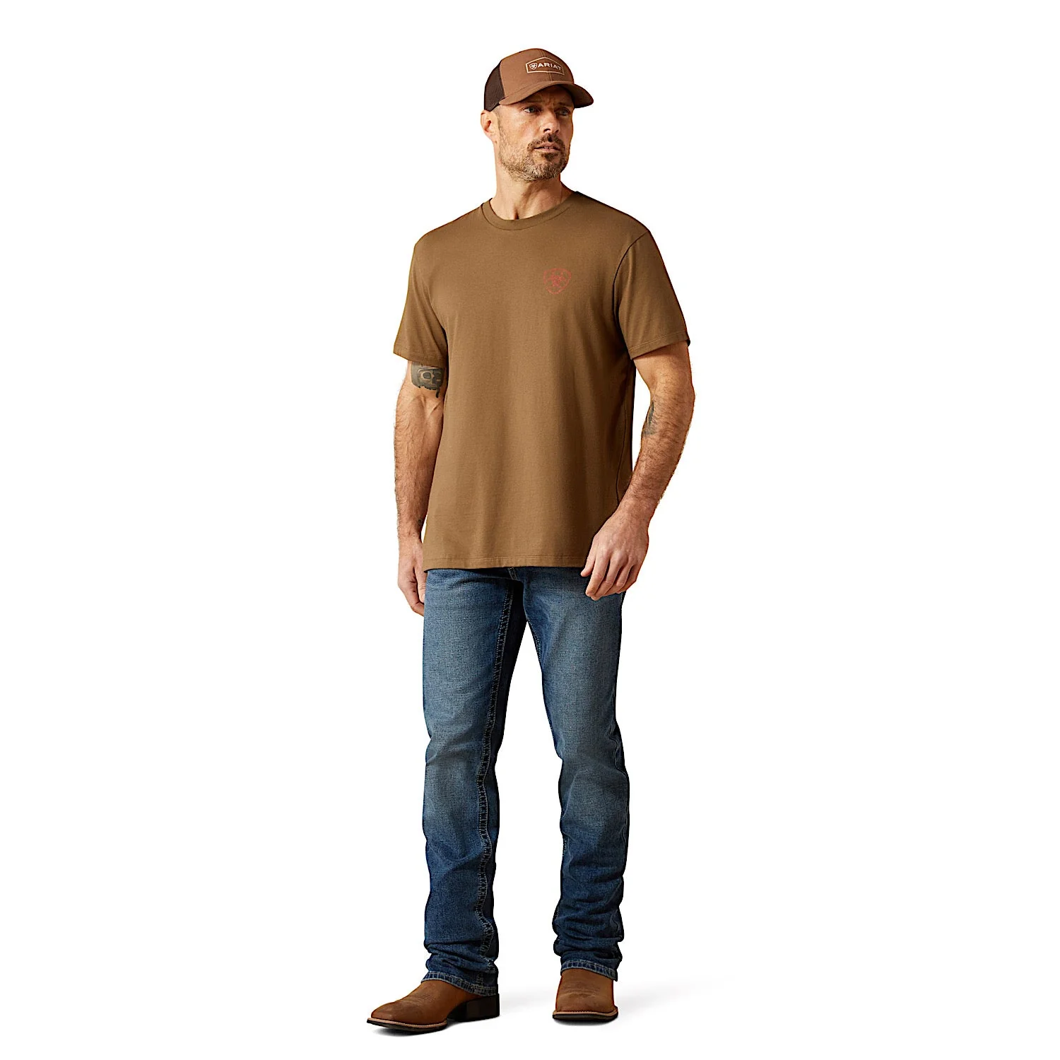 Ariat Men's Stone Arrowhead T-Shirt - Teak - Image 3
