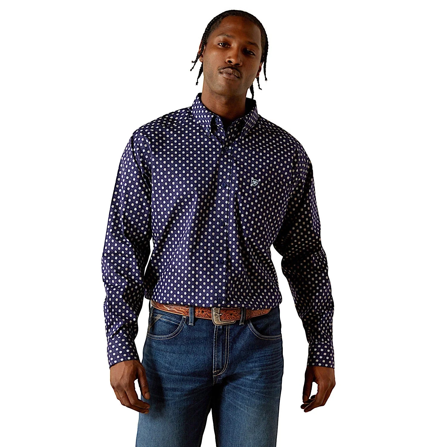 Ariat Men's Stone Classic Fit Shirt - Dark Blue