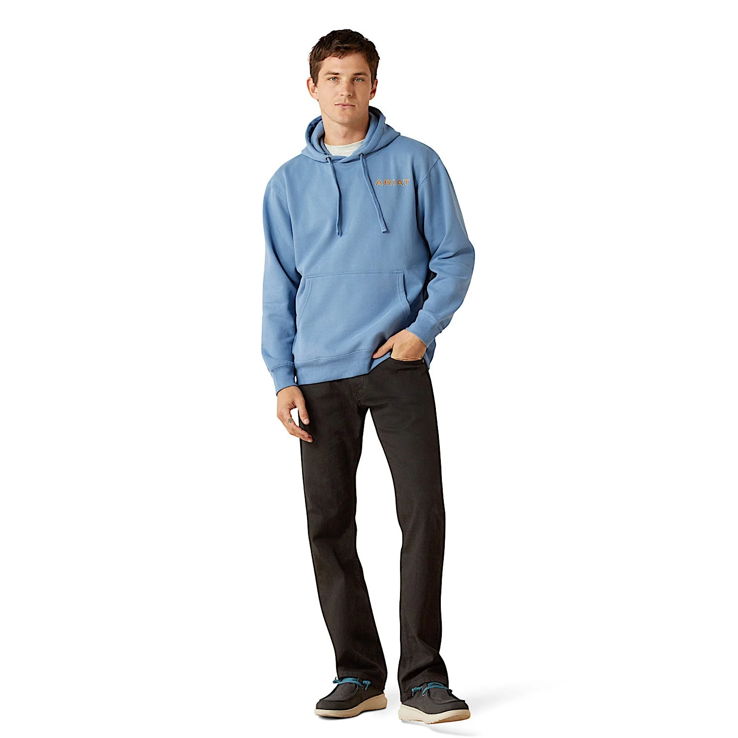 Ariat Men's Sun Valley Circle Hoodie - Coronet Blue - Image 3