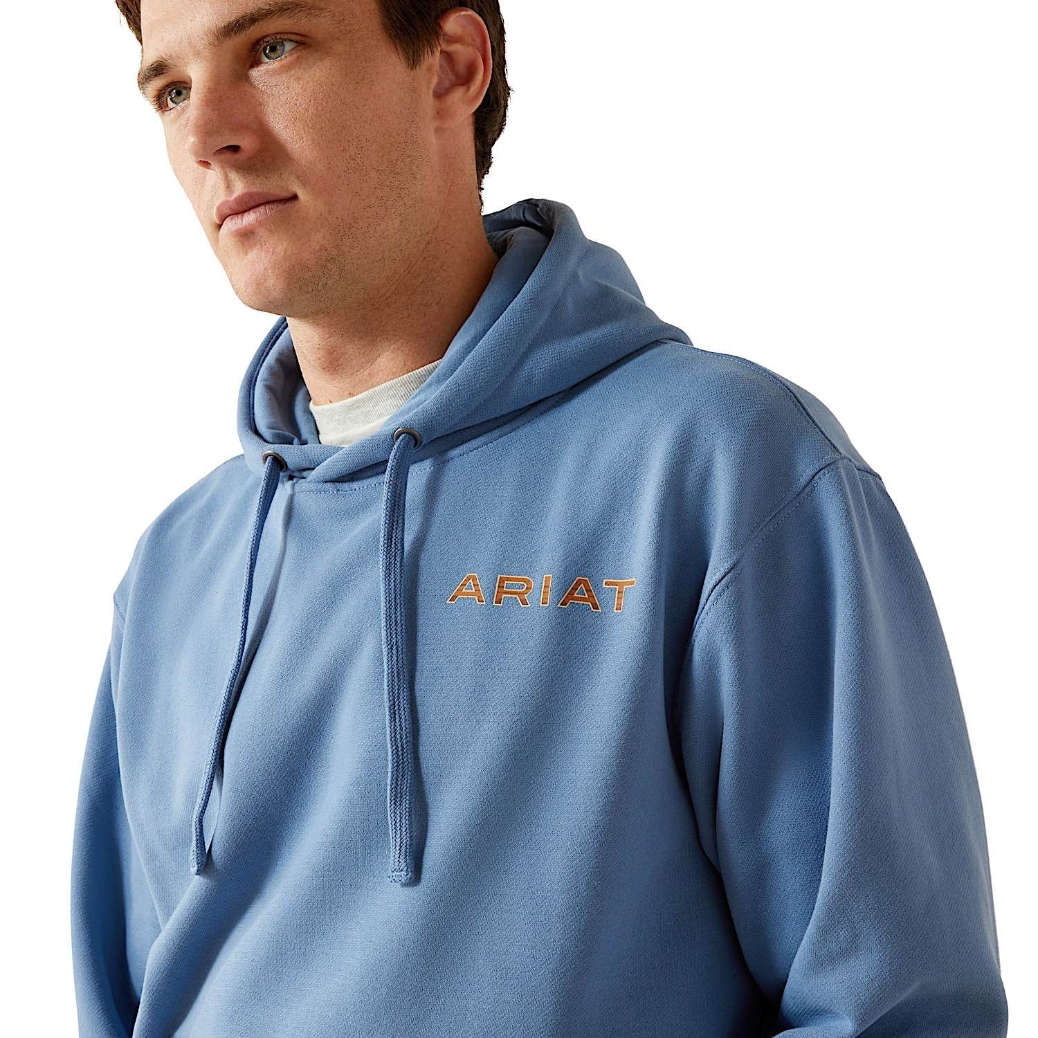 Ariat Men's Sun Valley Circle Hoodie - Coronet Blue - Image 5