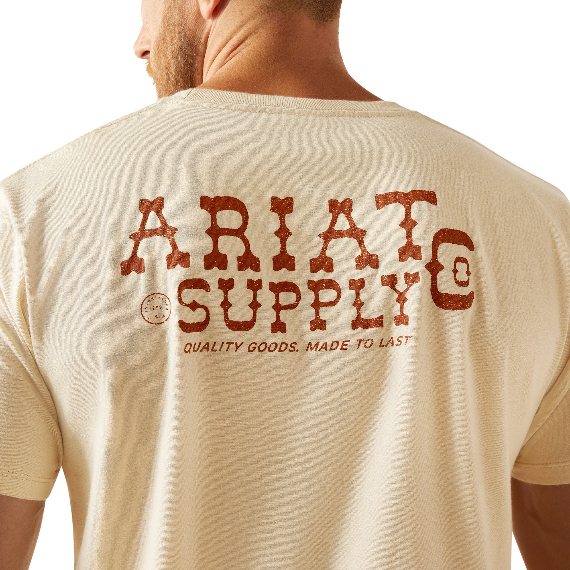 Ariat Men's Supply Co. Short Sleeve T Shirt - Natural - Image 4