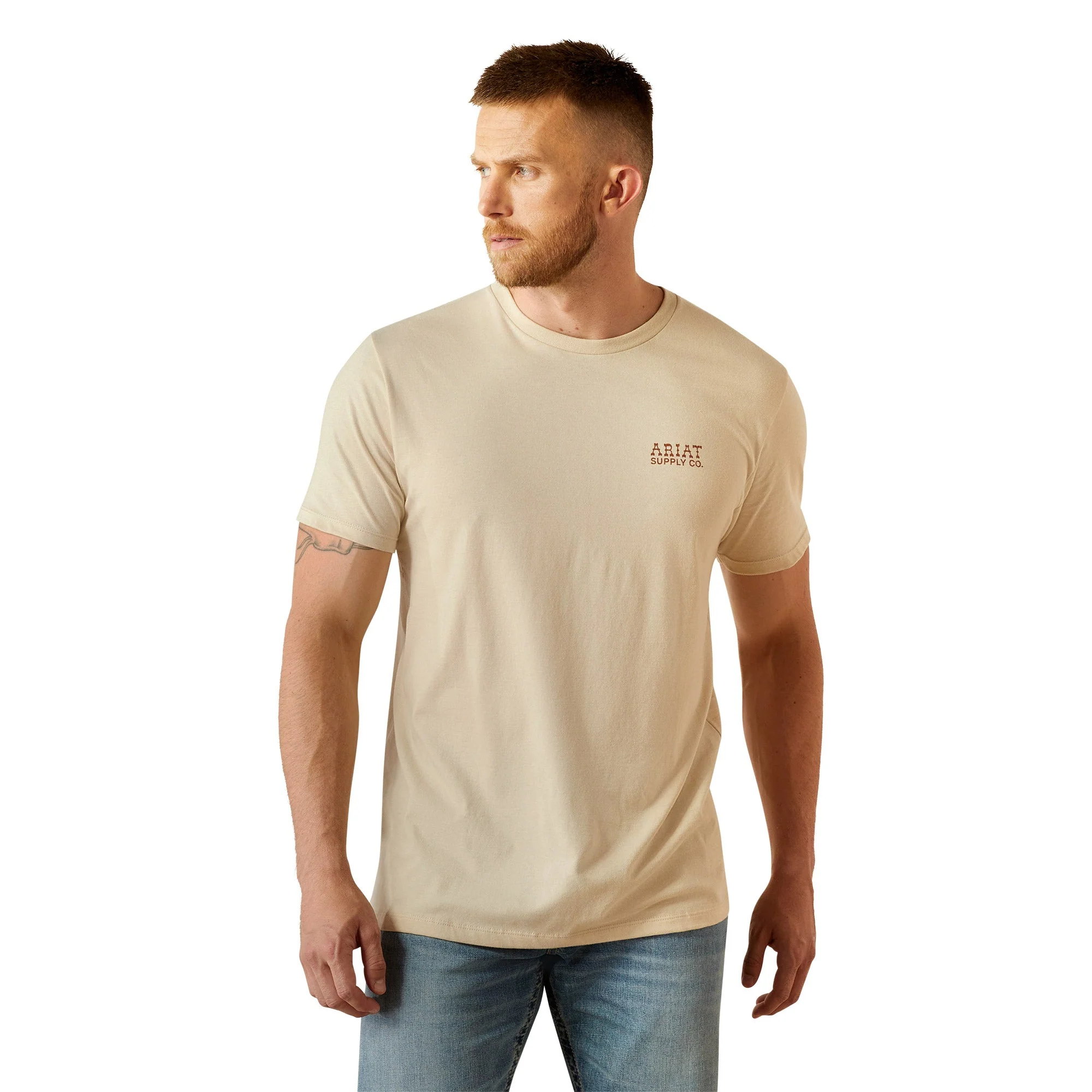 Ariat Men's Supply Co. Short Sleeve T Shirt - Natural - Image 6