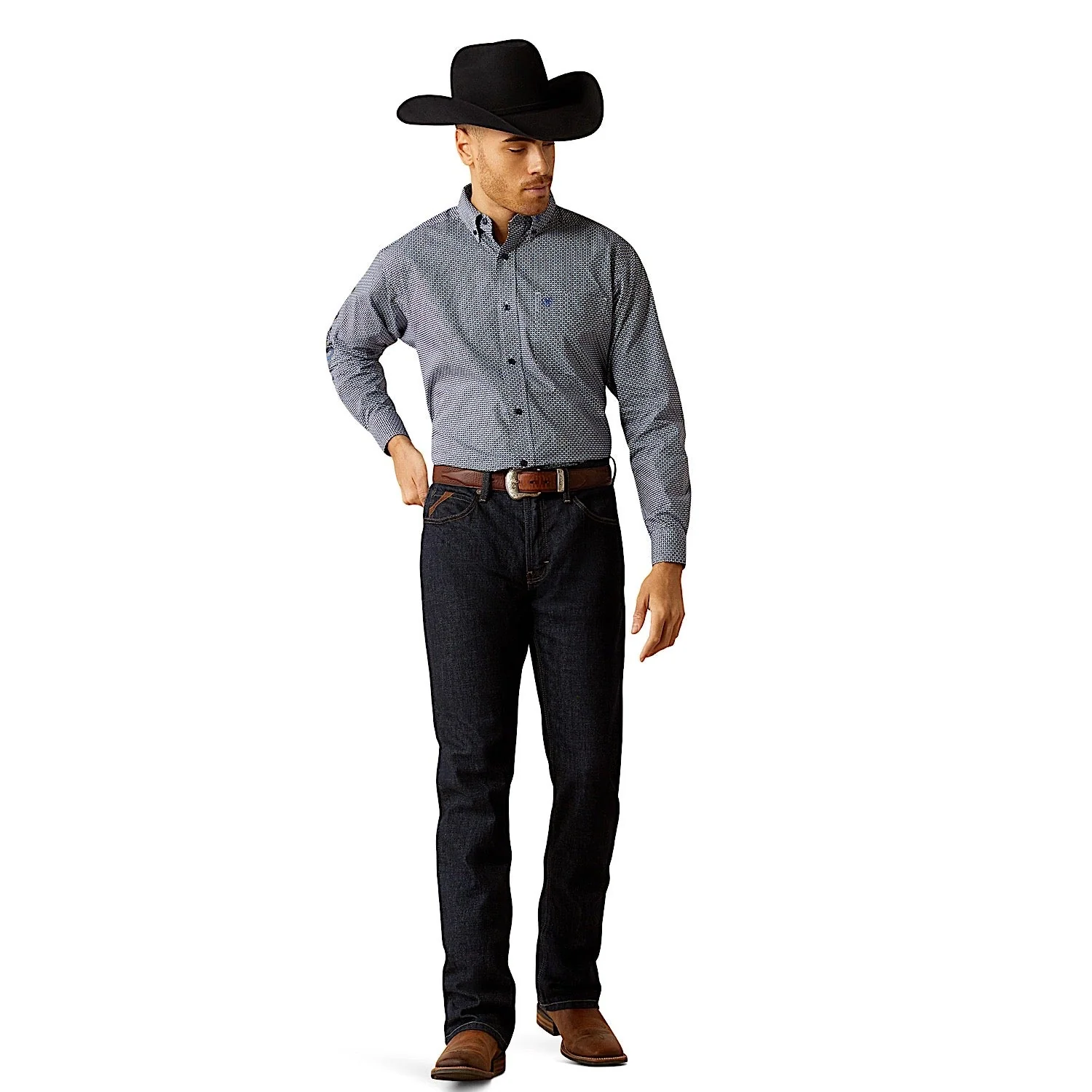 Ariat Men's Team Keenan Classic Fit Shirt - Blue/Navy Blue - Image 5