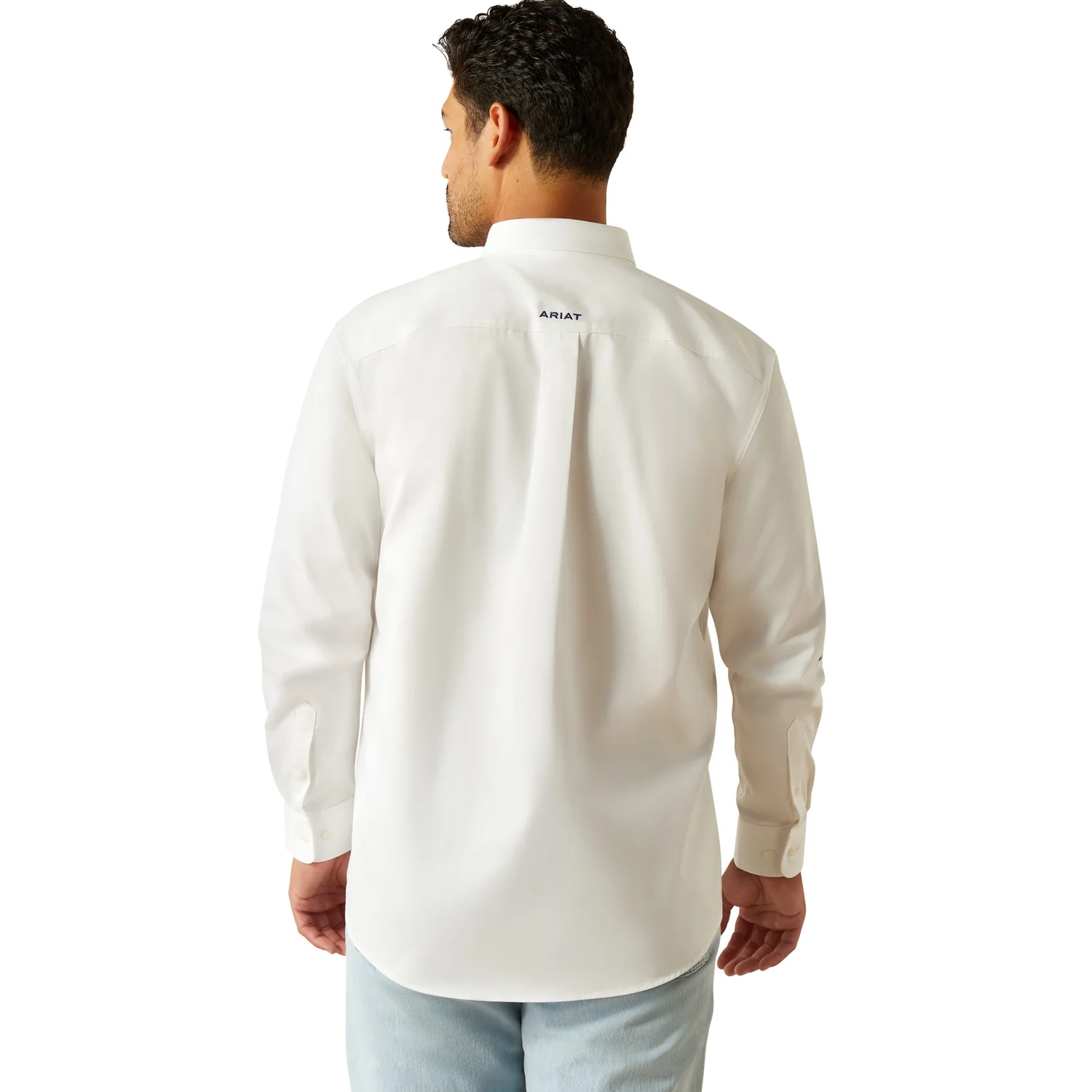 Ariat Men's Team Logo Twill Shirt - White / Teal - Image 2
