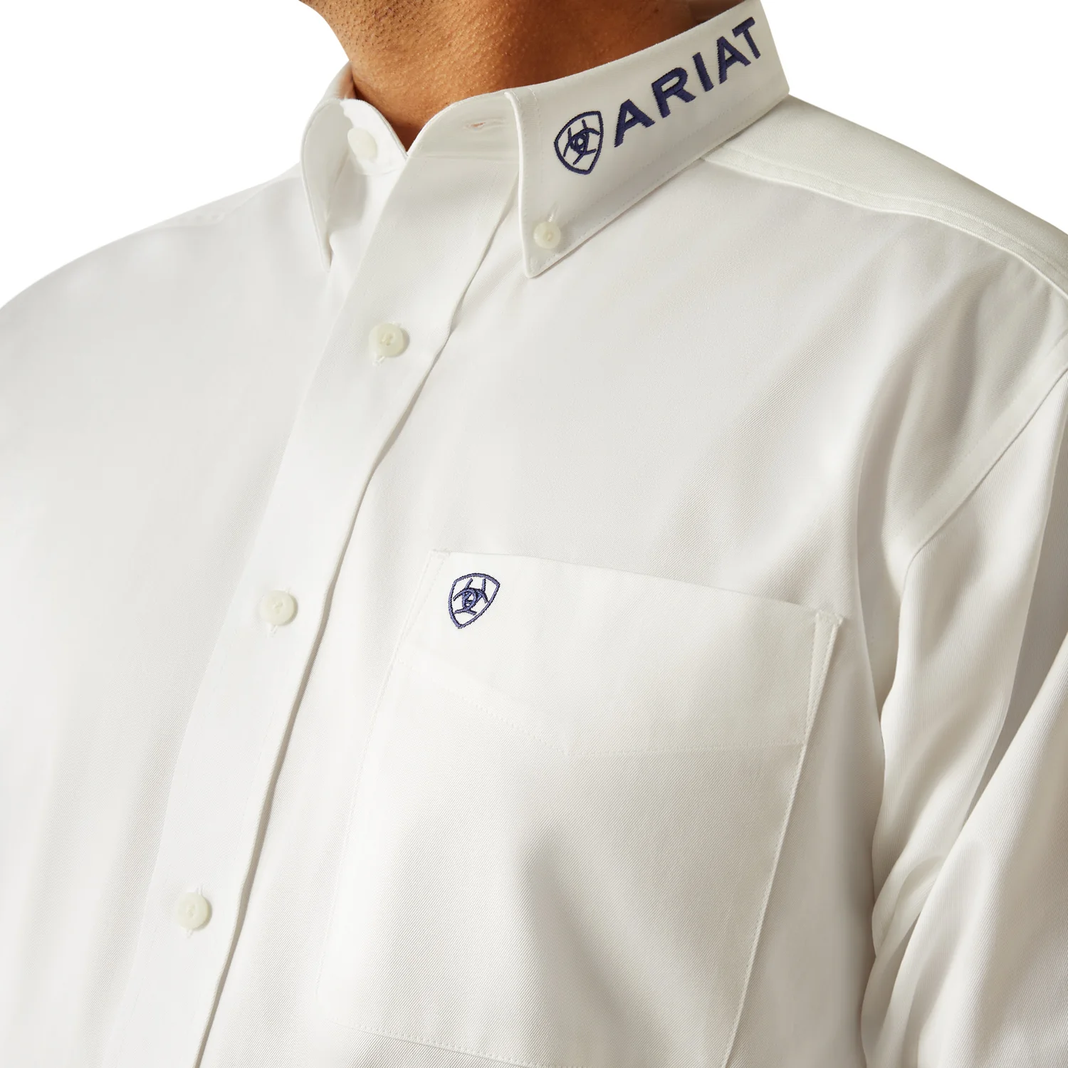 Ariat Men's Team Logo Twill Shirt - White / Teal - Image 3