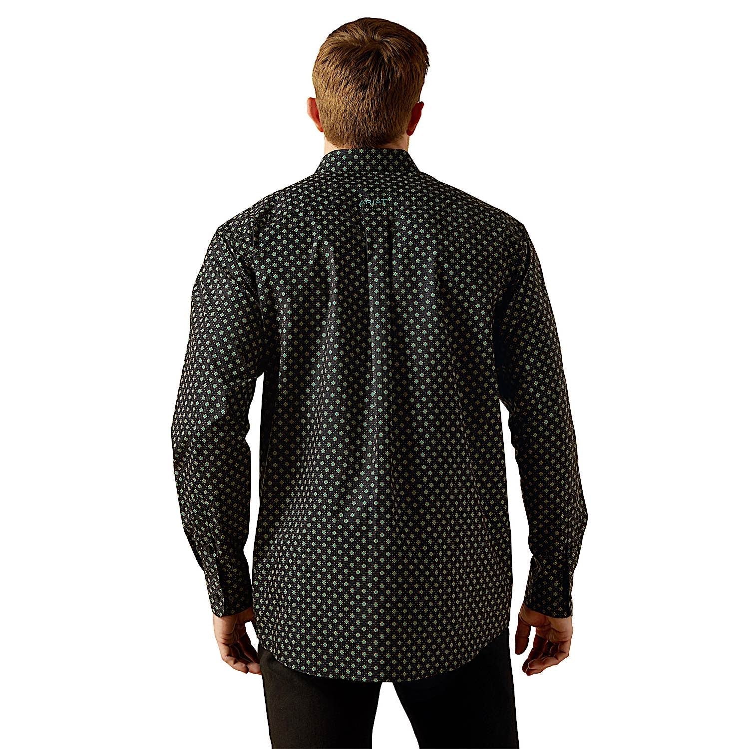 Ariat Men's Team Philbert Classic Fit Shirt - Black/Teal - Image 2