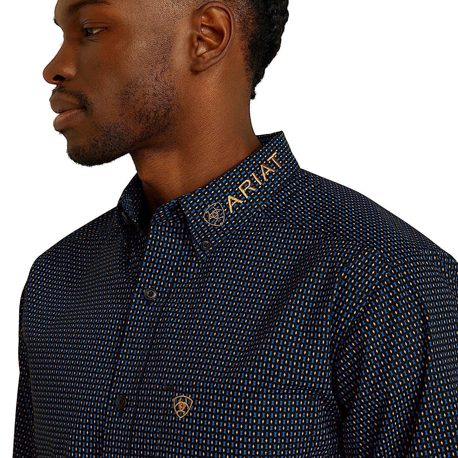 Ariat Men's Team Portland Fitted Shirt - Black/Gold - Image 4