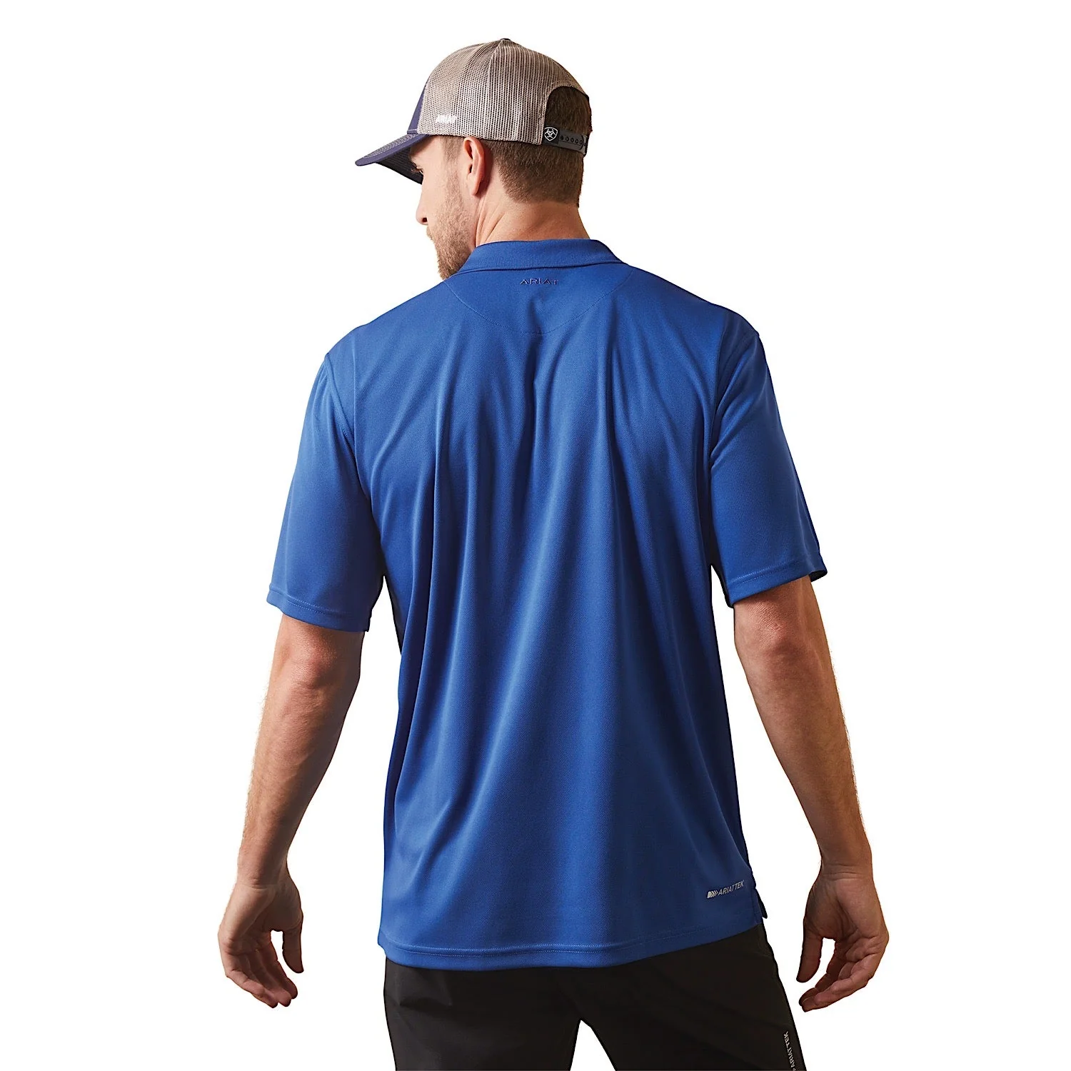 Ariat Mens TEK S/S Polo Monaco Blue - Image 3