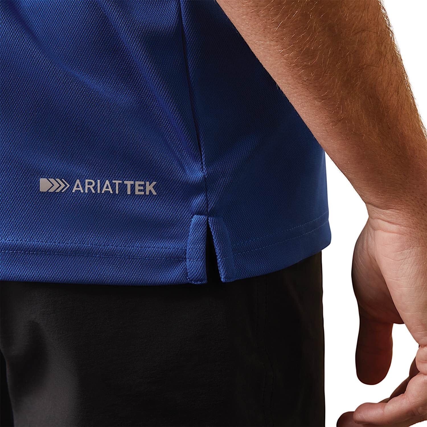Ariat Mens TEK S/S Polo Monaco Blue - Image 4