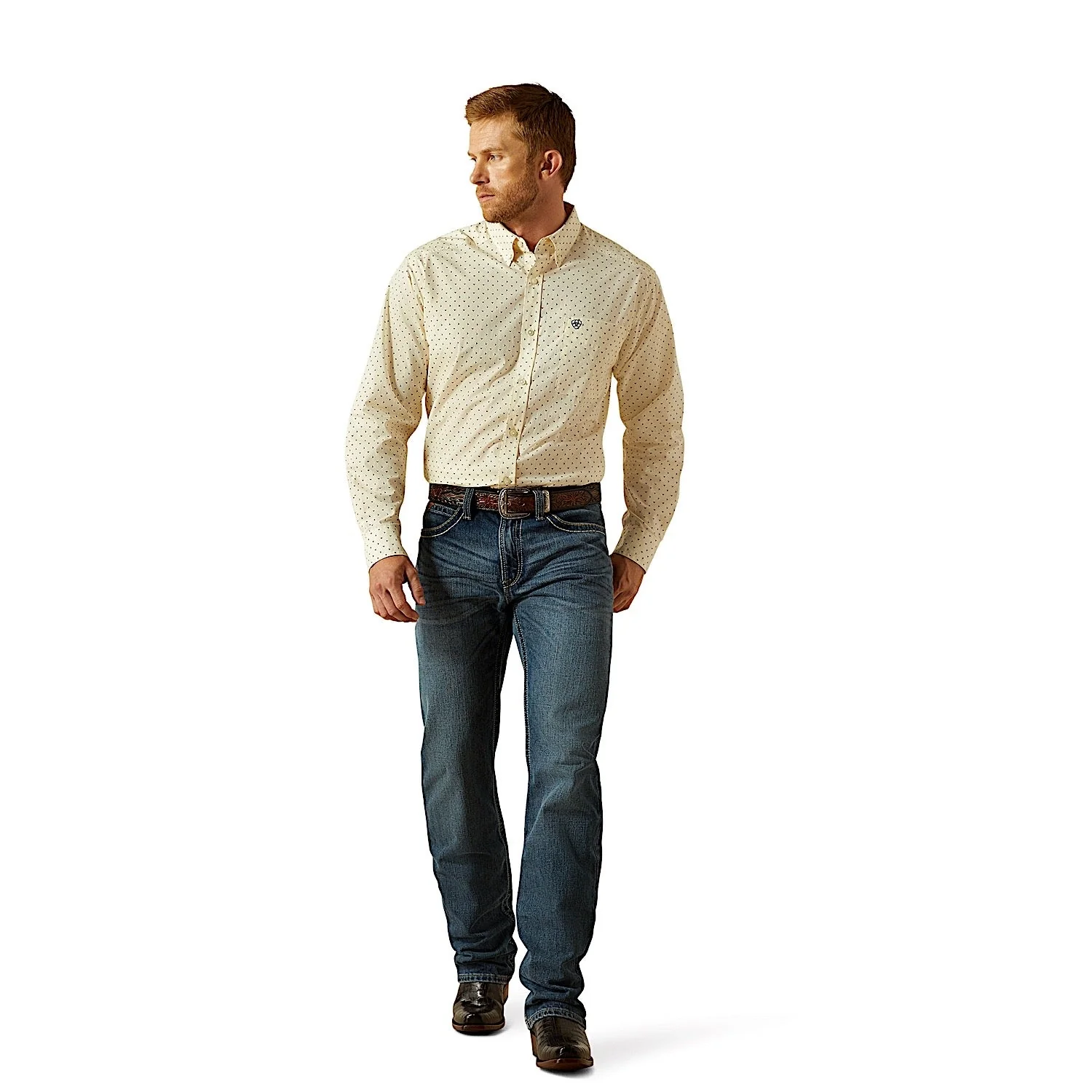 Ariat Men's Titan Classic Fit Shirt - Cream - Image 3