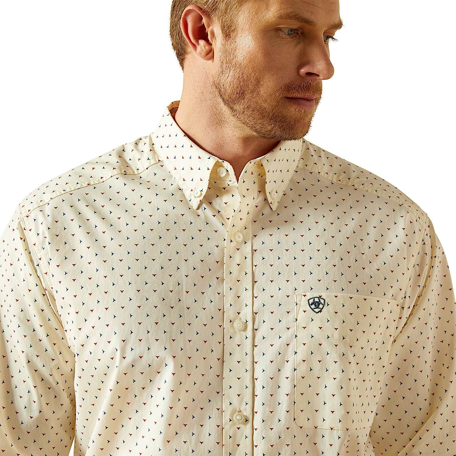 Ariat Men's Titan Classic Fit Shirt - Cream - Image 4