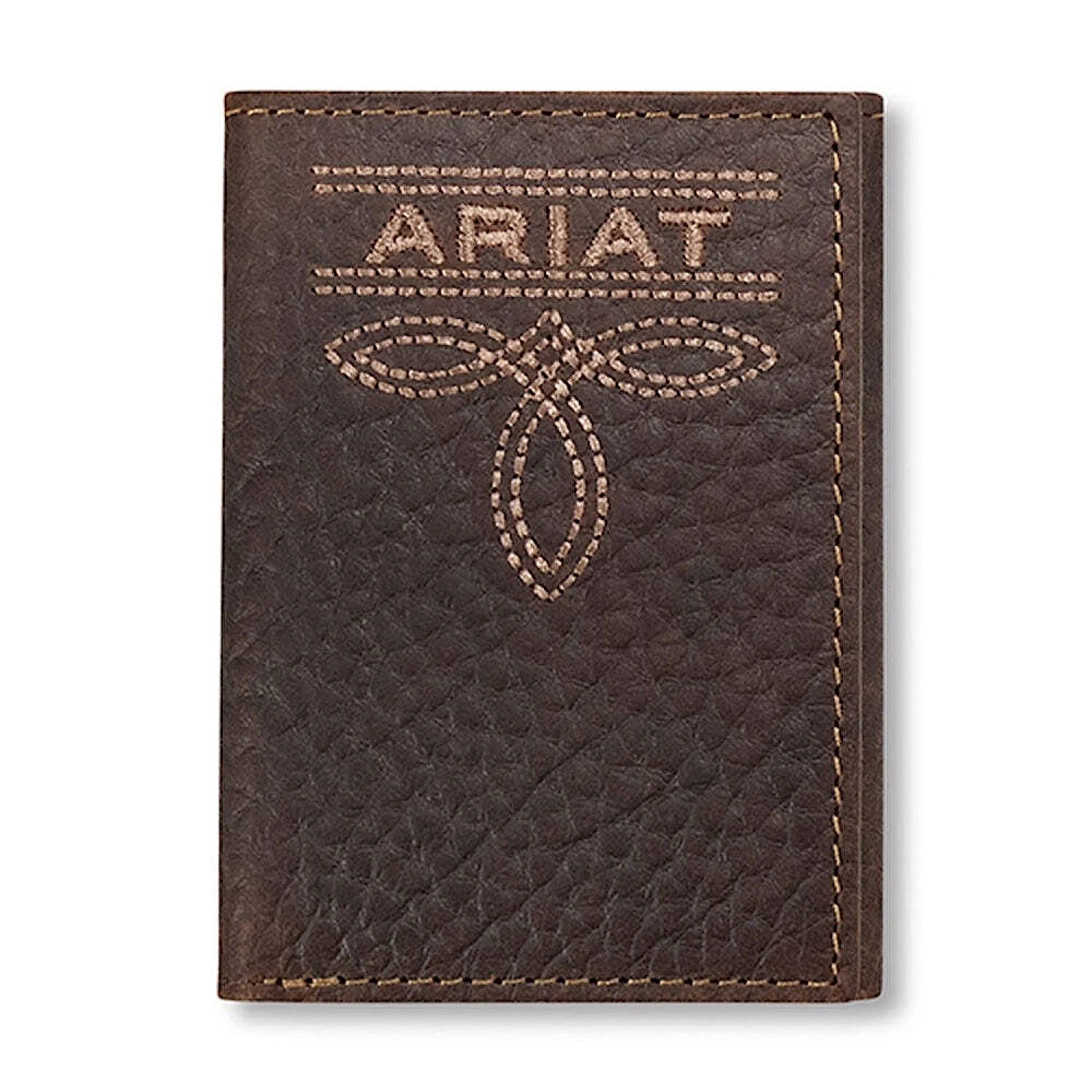 Ariat Men's Trifold Style Wallet Bug Stitch - Brown