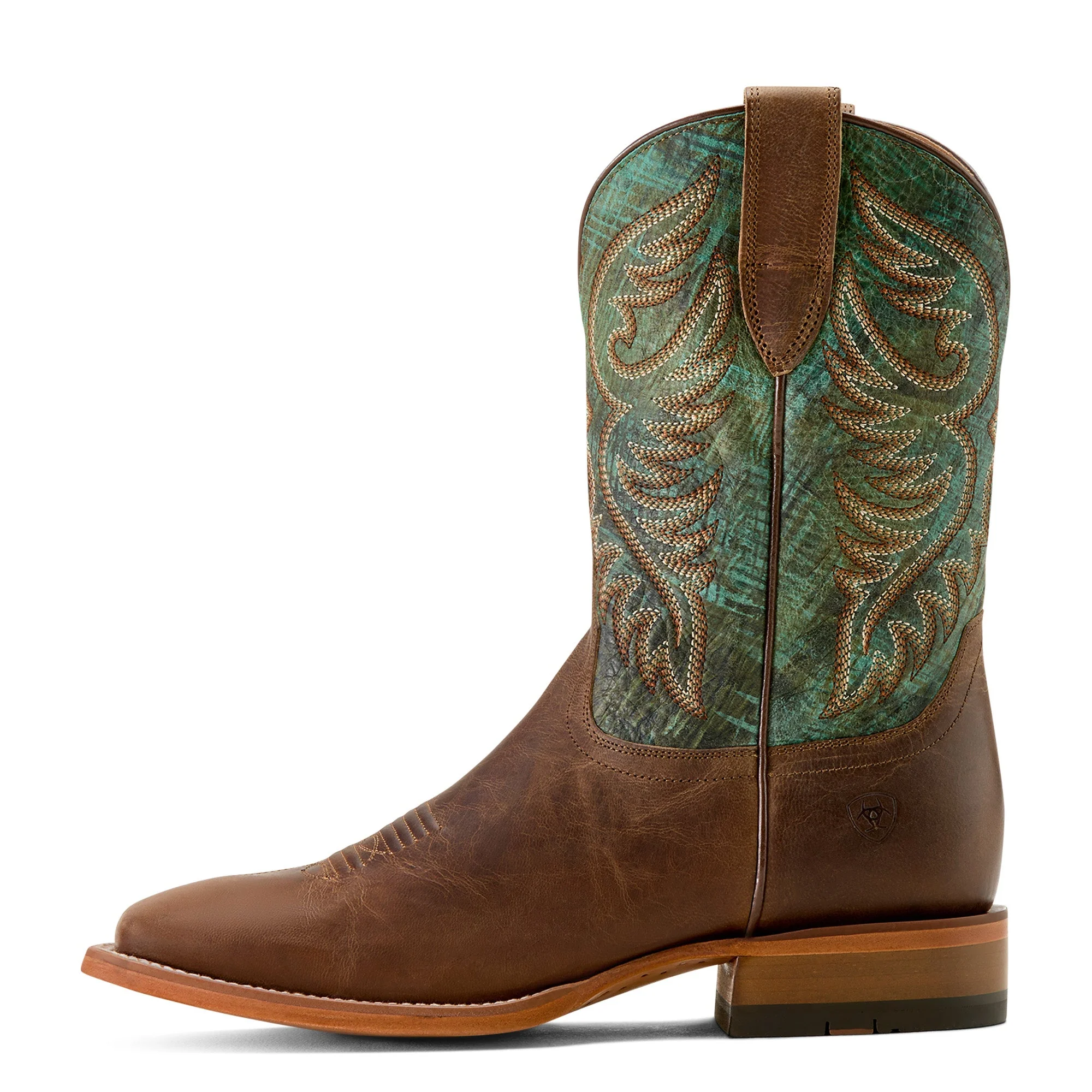 Ariat Men's Wiley WST Cowboy Boot - Totally Tan / Roaring Turquoise - Image 5
