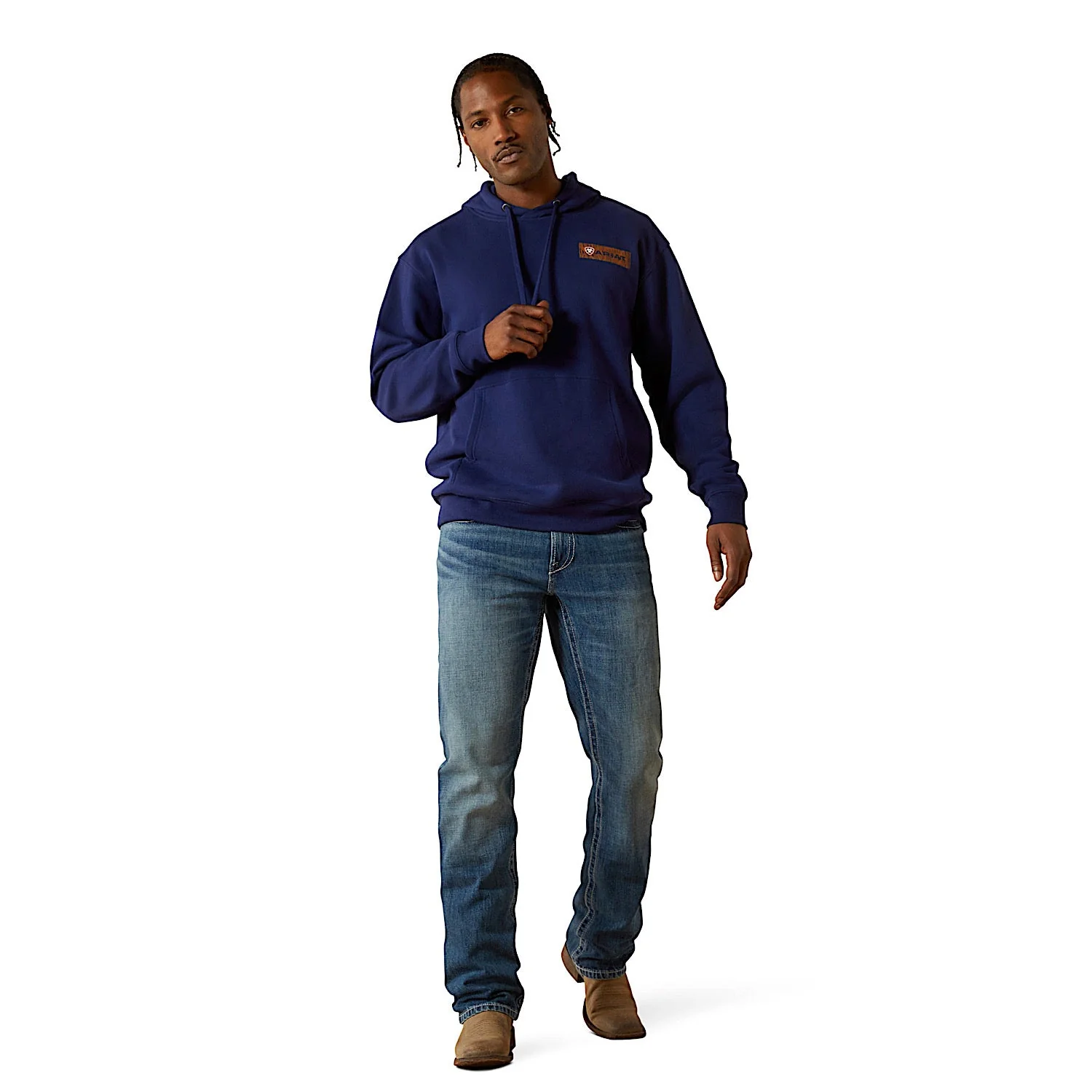 Ariat Men's Woodshop Stack Hoodie - Navy - Image 3