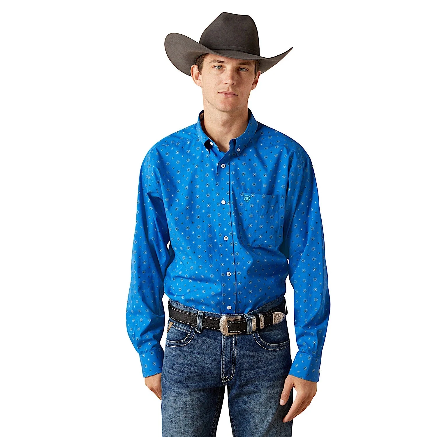 Ariat Men's Wrinkle Free Carter Classic Fit Shirt - Blue