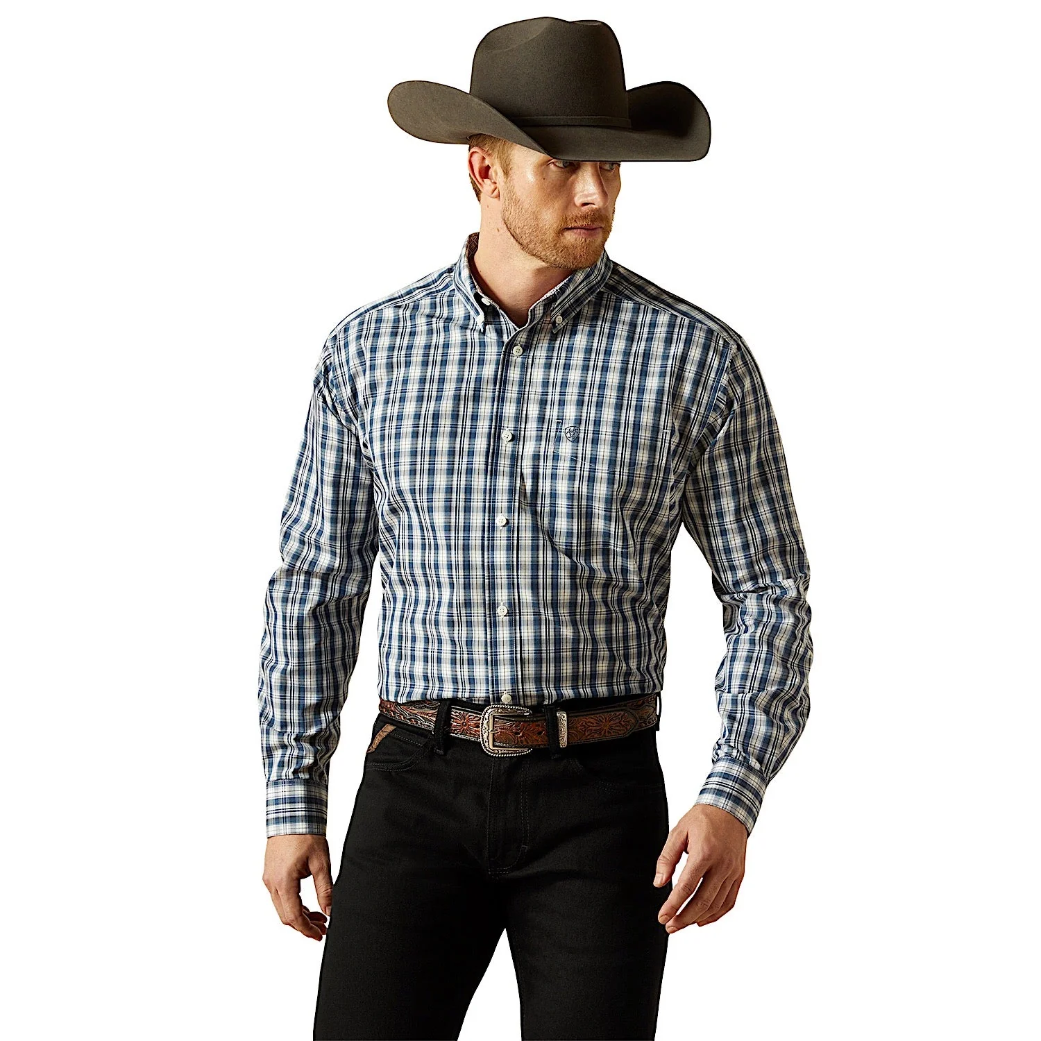 Ariat Men's Wrinkle Free Dargan Classic Fit Shirt - Navy