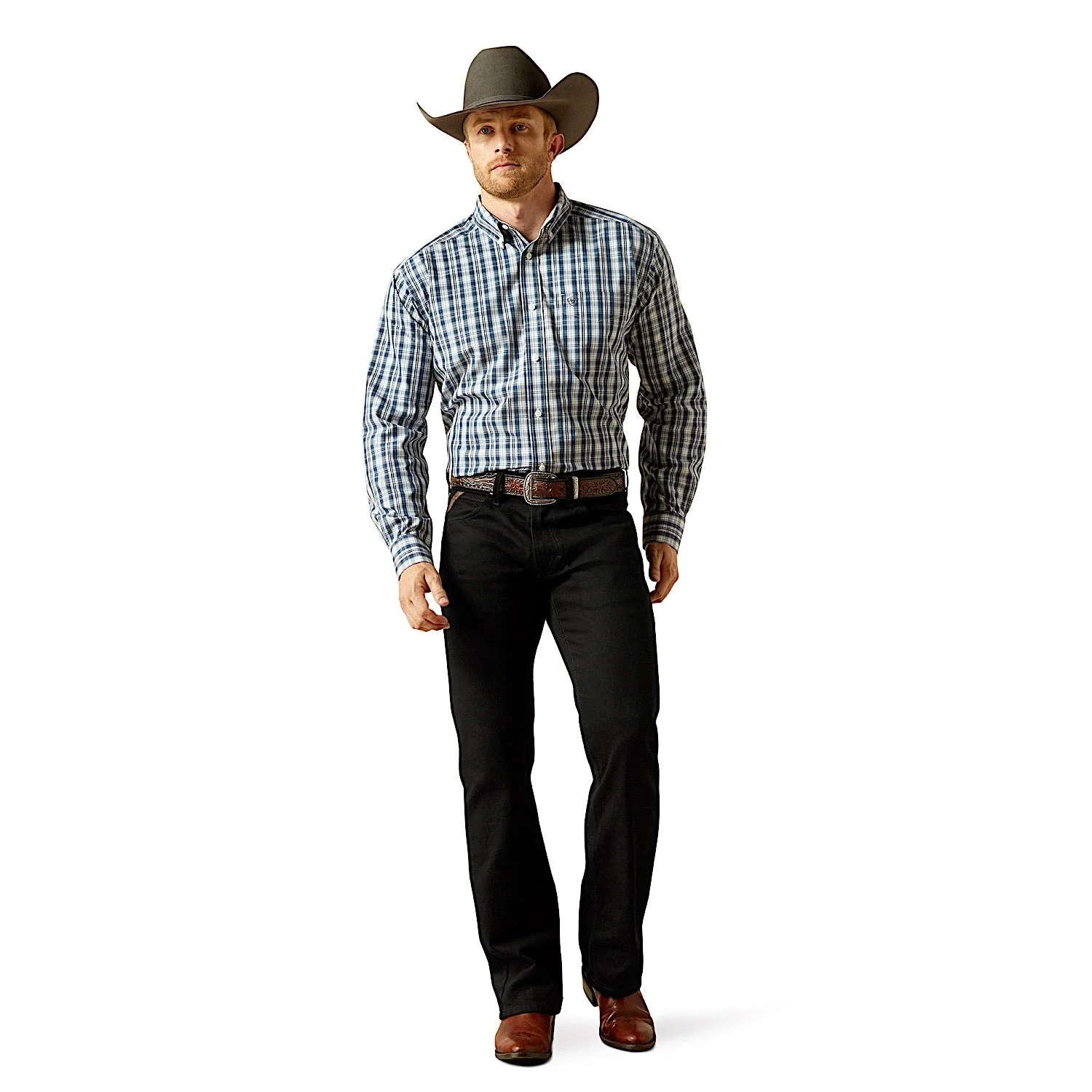Ariat Men's Wrinkle Free Dargan Classic Fit Shirt - Navy - Image 3
