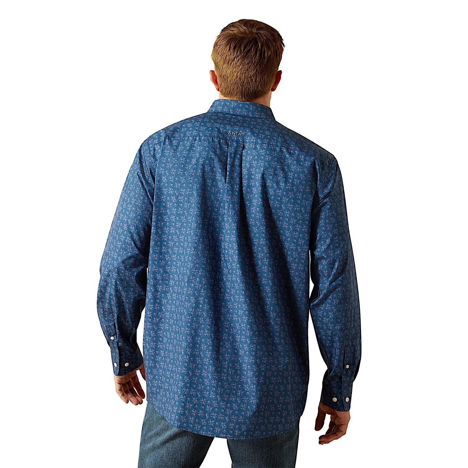 Ariat Men's Wrinkle Free Darwin Classic Fit Shirt - Denim Blue - Image 2