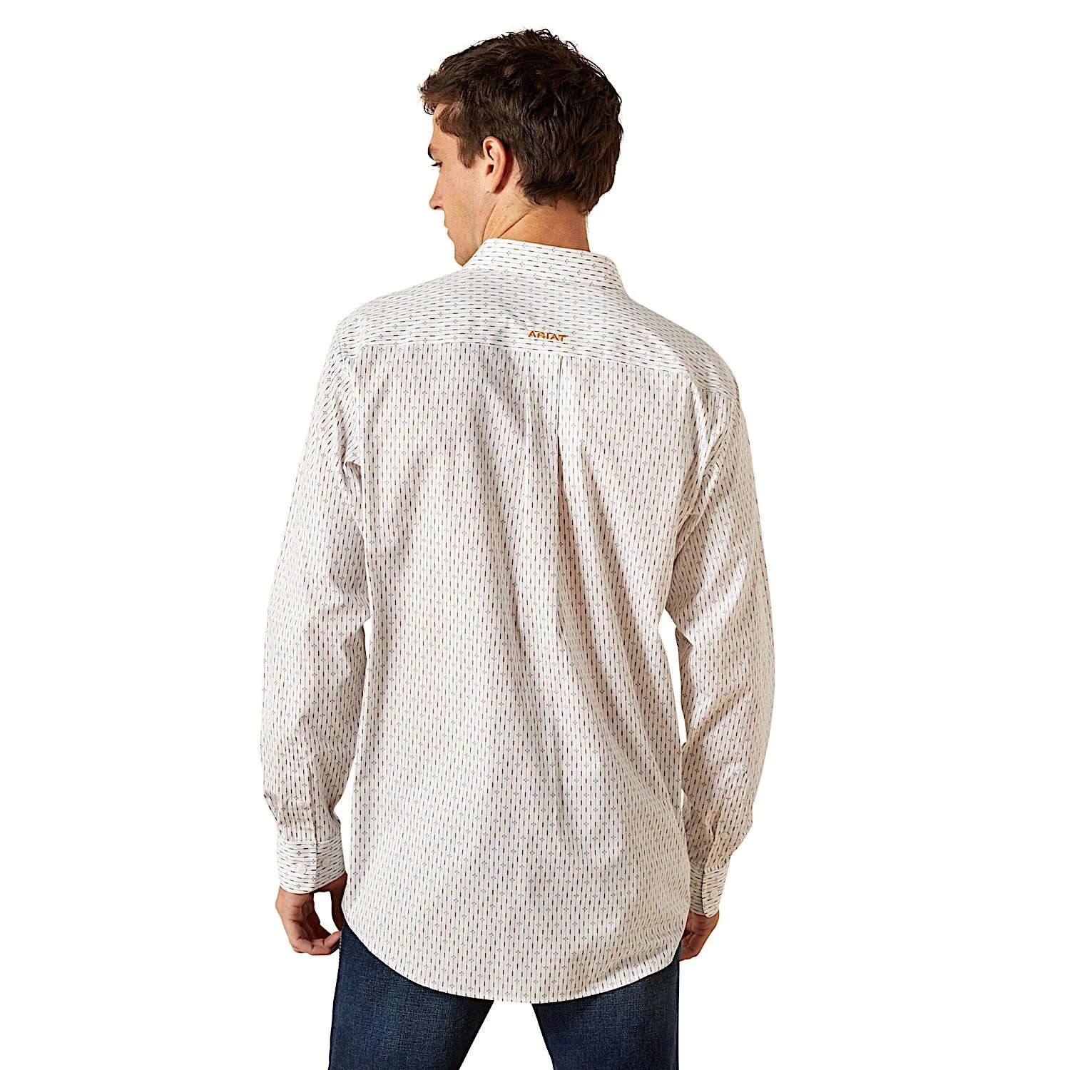 Ariat Men's Wrinkle Free Dewitt Fitted Shirt - Cream - Image 2