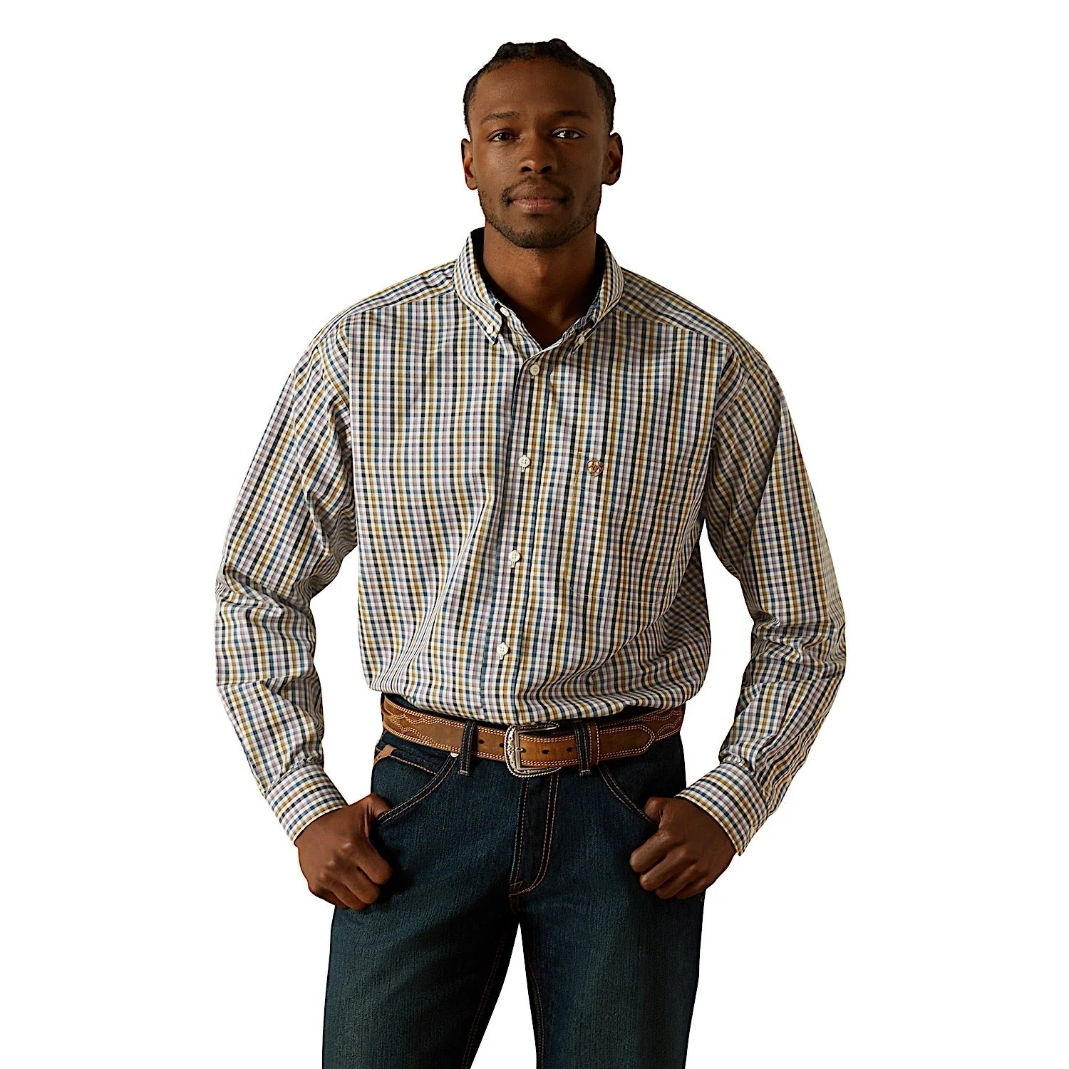 Ariat Men's Wrinkle Free Dusty Classic Fit Shirt - Purple