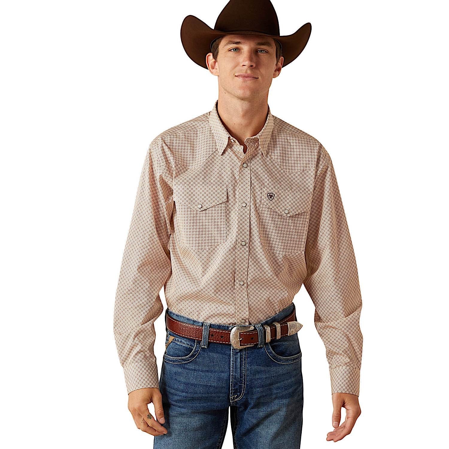 Ariat Men's Wrinkle Free Eddie Classic Fit Shirt - Off White