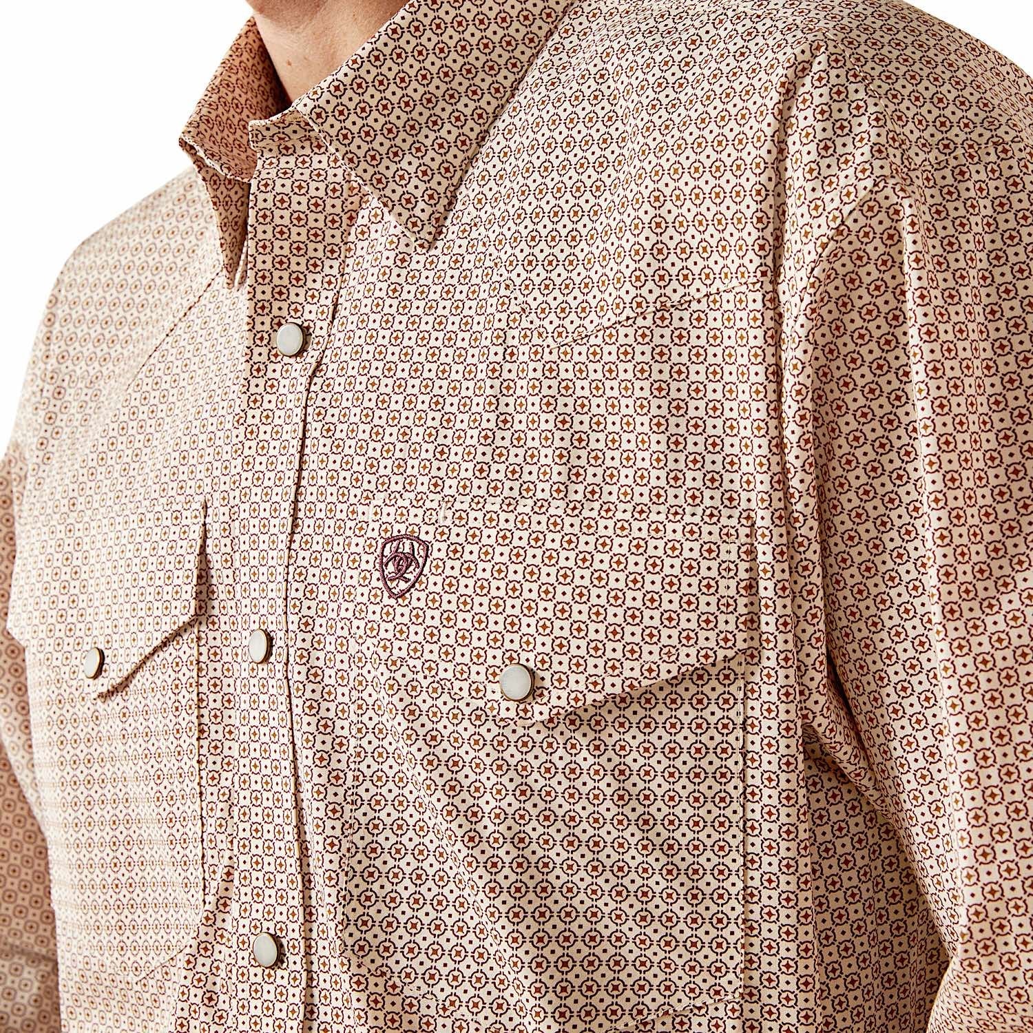 Ariat Men's Wrinkle Free Eddie Classic Fit Shirt - Off White - Image 4