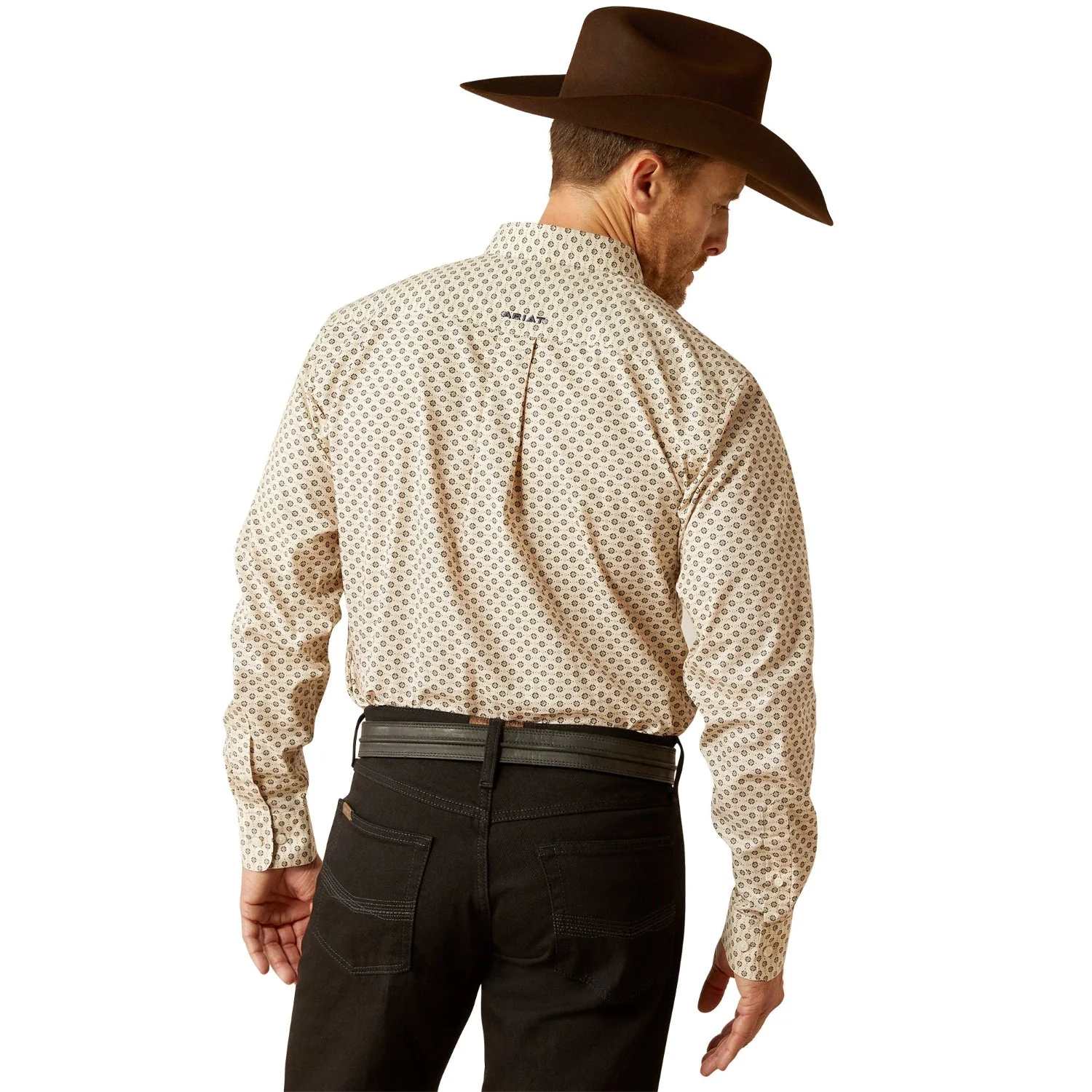 Ariat Men's Wrinkle Free Fraiser Classic Fit Shirt - Cream - Image 2