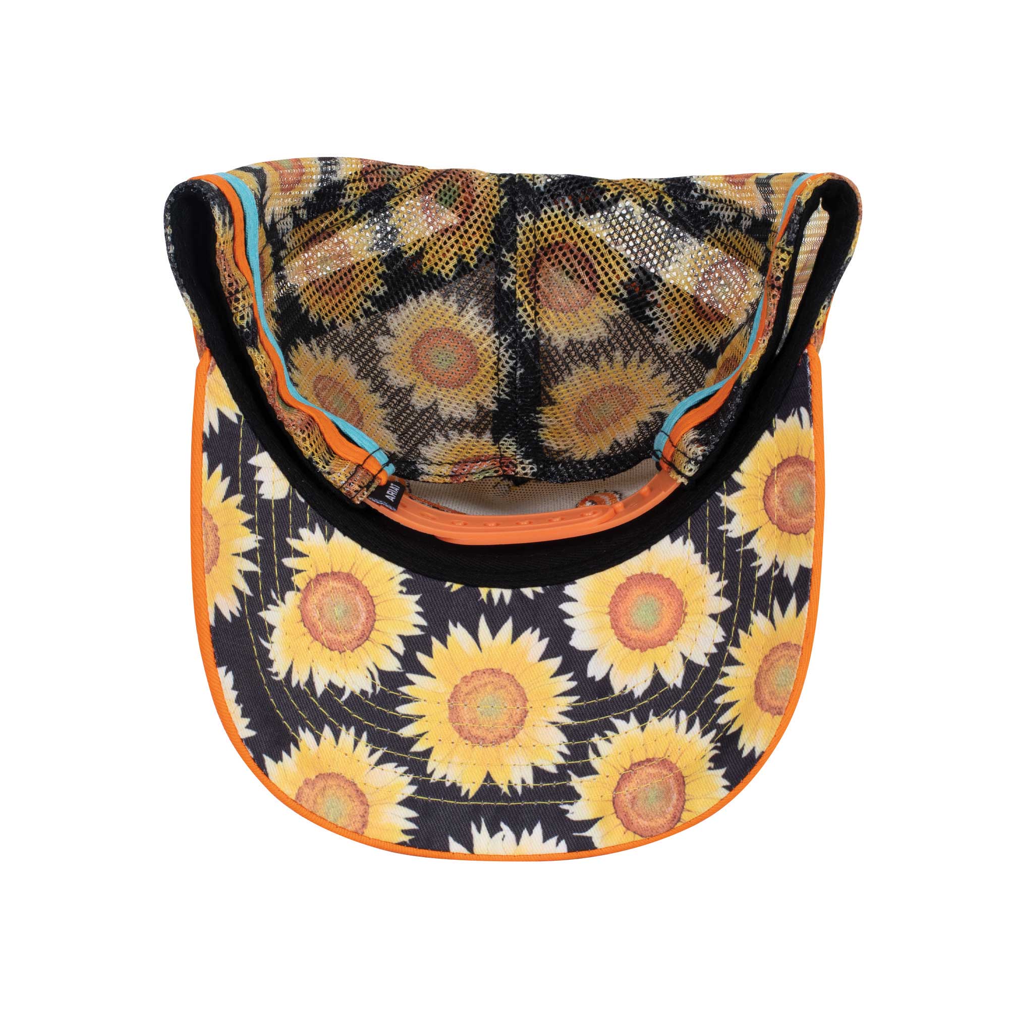 Ariat Mesh Sunflower Script Trucker Cap - Wild Orange - Image 2