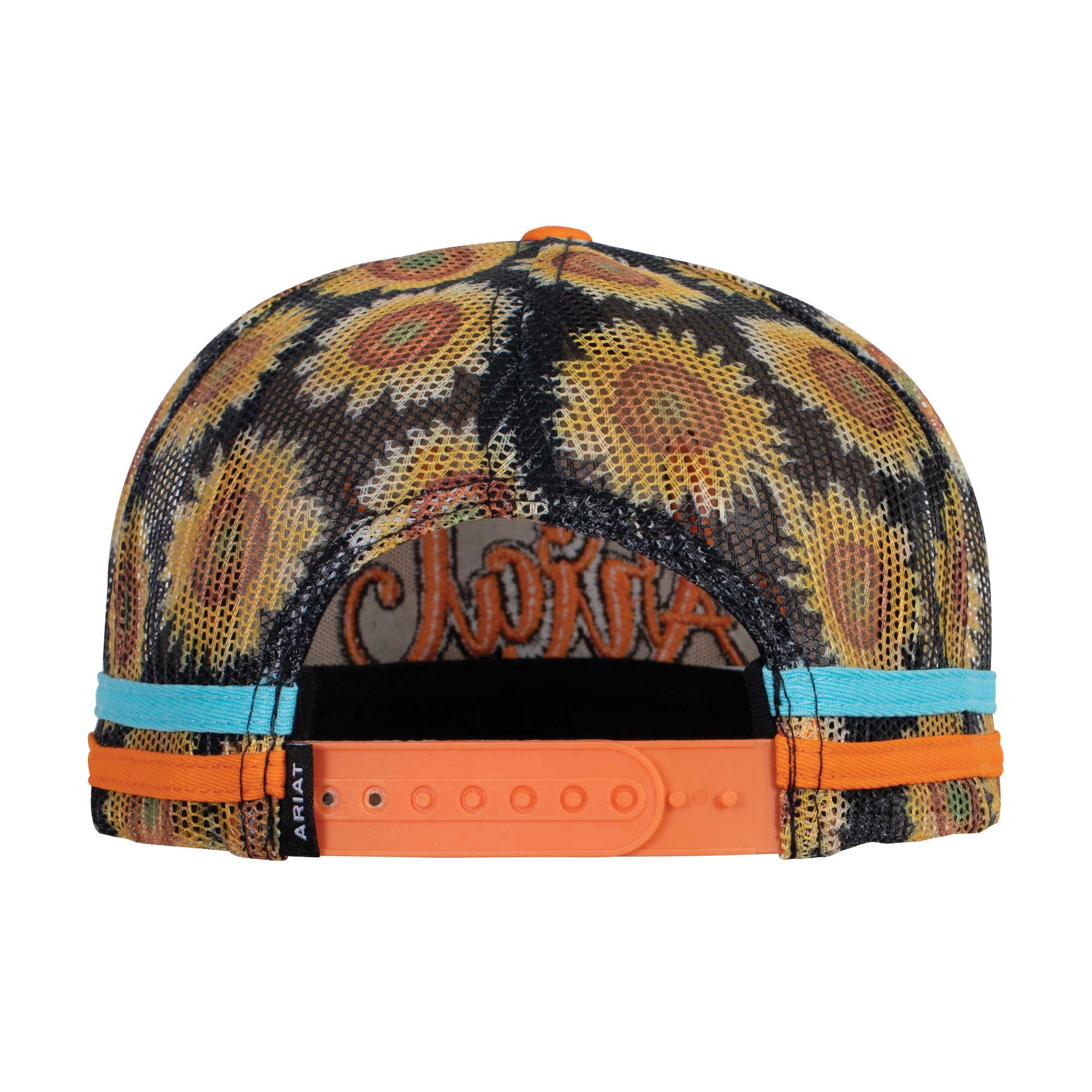Ariat Mesh Sunflower Script Trucker Cap - Wild Orange - Image 3