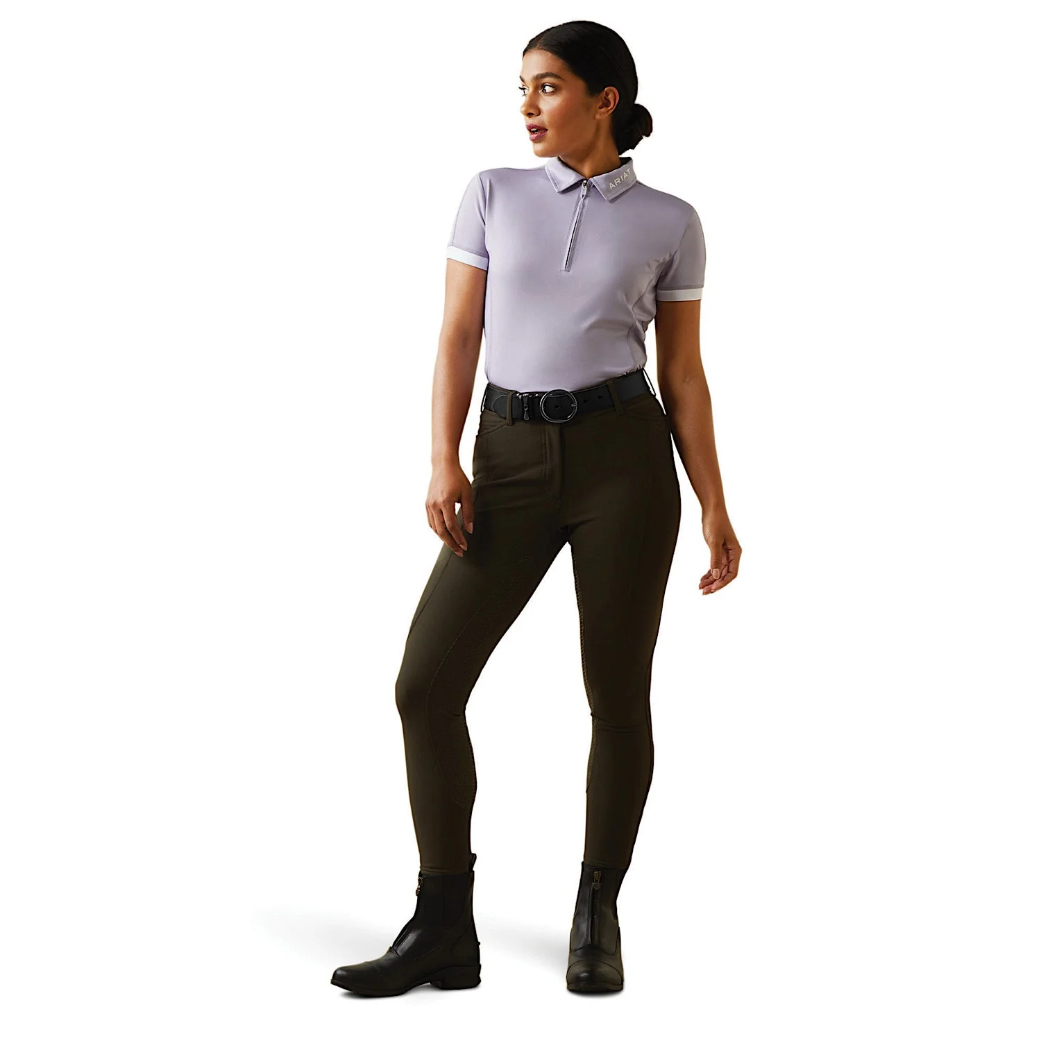 Ariat Womens Bandera 1/4 Zip SS Polo Heirloom Lilac - Image 2