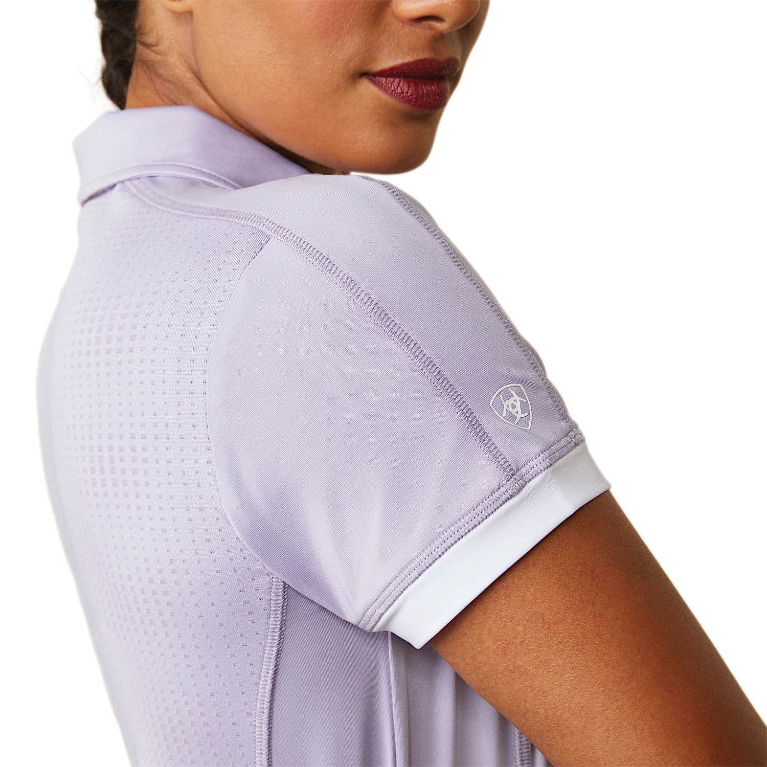 Ariat Womens Bandera 1/4 Zip SS Polo Heirloom Lilac - Image 5