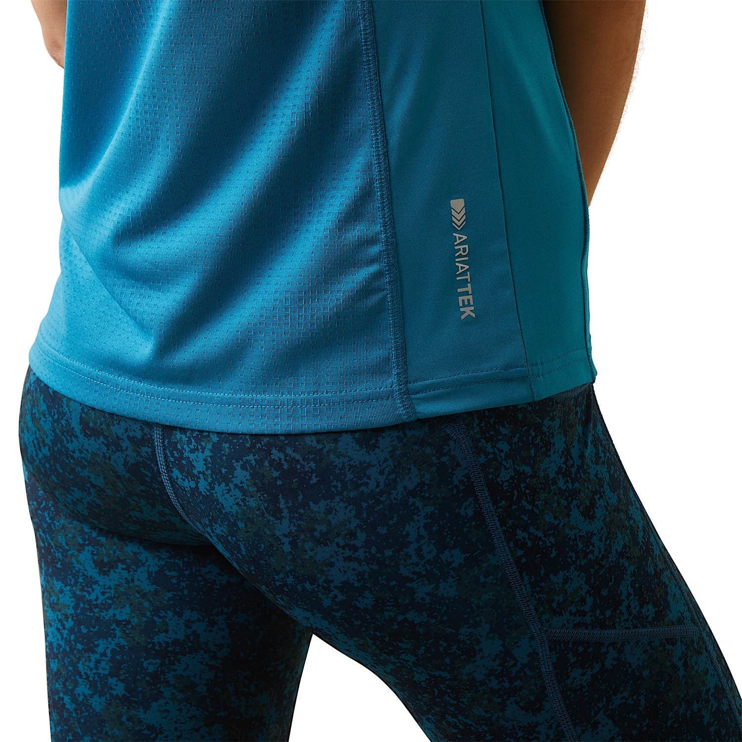 Ariat Womens Bandera 1/4 Zip SS Polo Mosaic Blue - Image 5