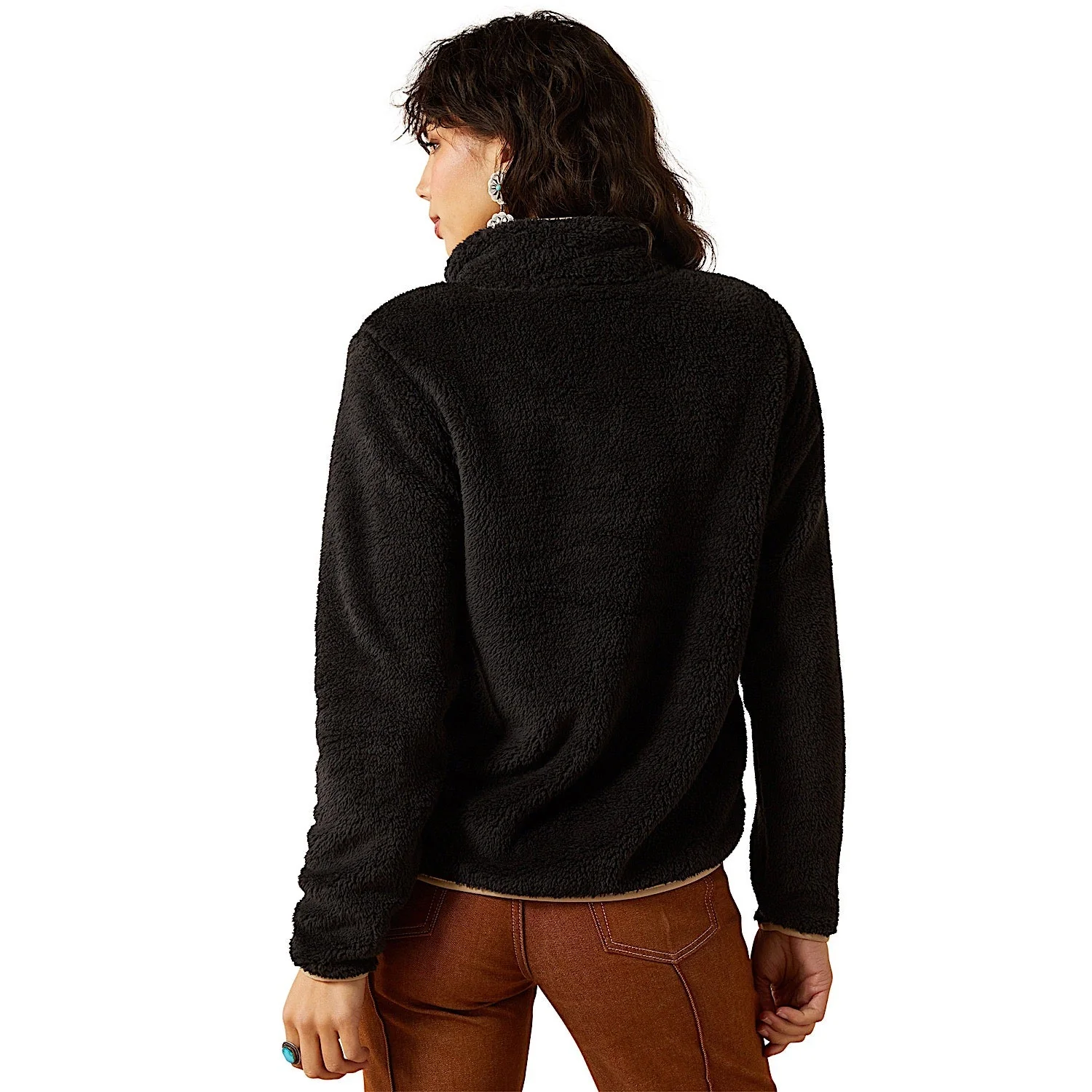 Ariat Women's Berber Snap Front Sweatshirt - Black - Image 2