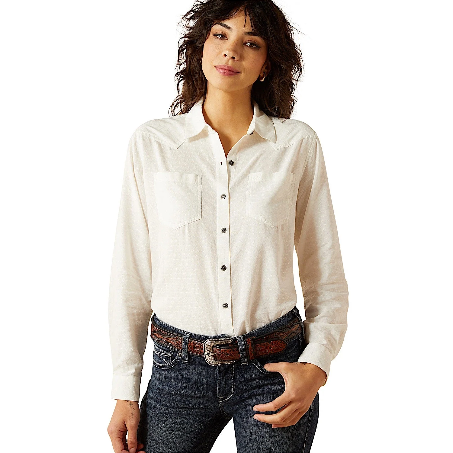 Ariat Women's Billie Jean Shirt - Cloud Dancer Dobby