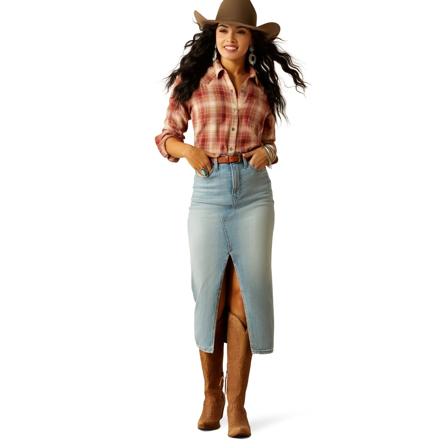 Ariat Women's Billie Jean Shirt - Nora Plaid - Image 3
