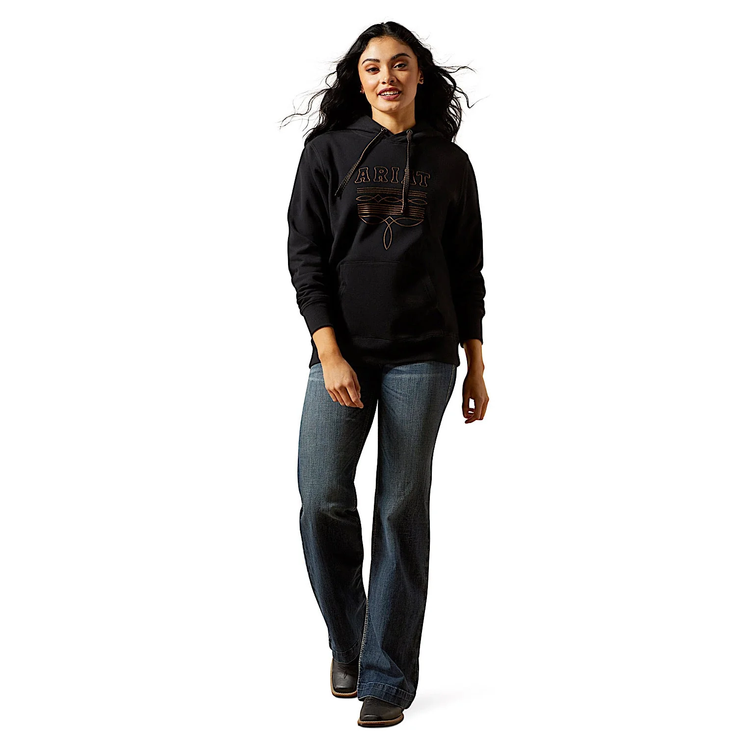 Ariat Women's Booted Logo Hoodie - Black - Image 3