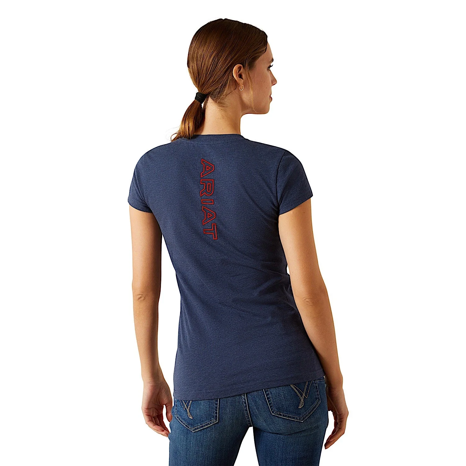 Ariat Women's BV Logo T-Shirt - Navy Heather - Image 2