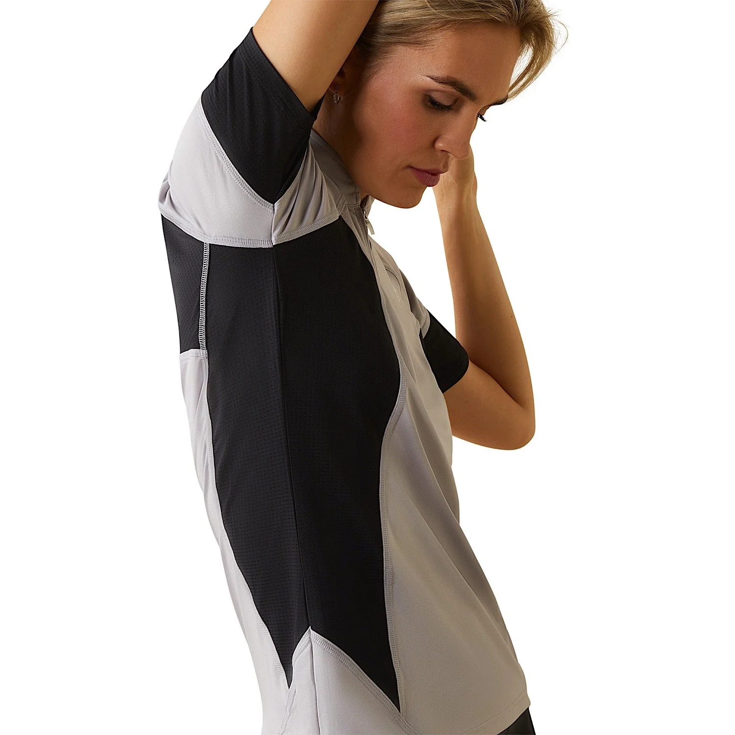 Ariat Womens Cambria S/S Jersey 1/4 Zip Silver Sconce/Black - Image 5