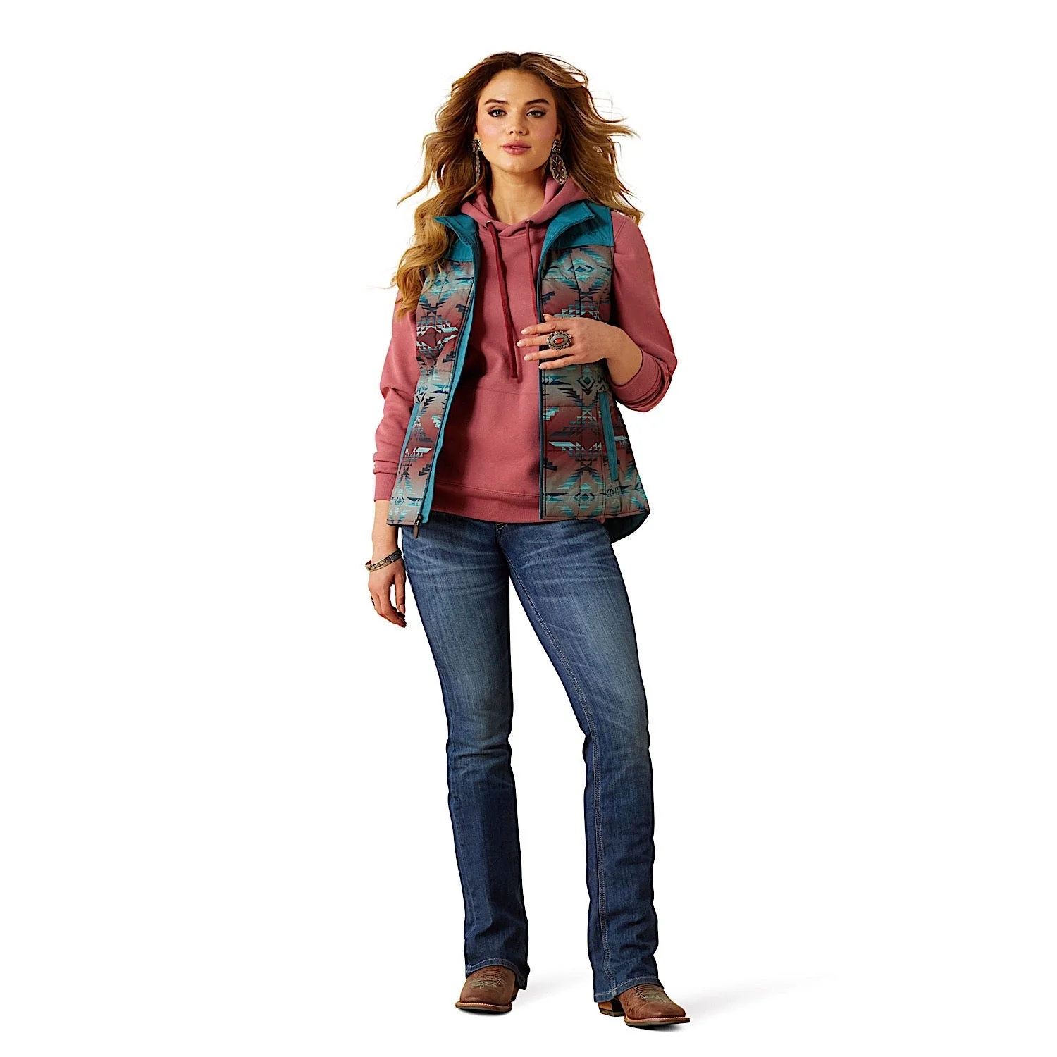 Ariat Women's Crius Insulated Vest - Dragonfly / Inez Blanket Print - Image 3