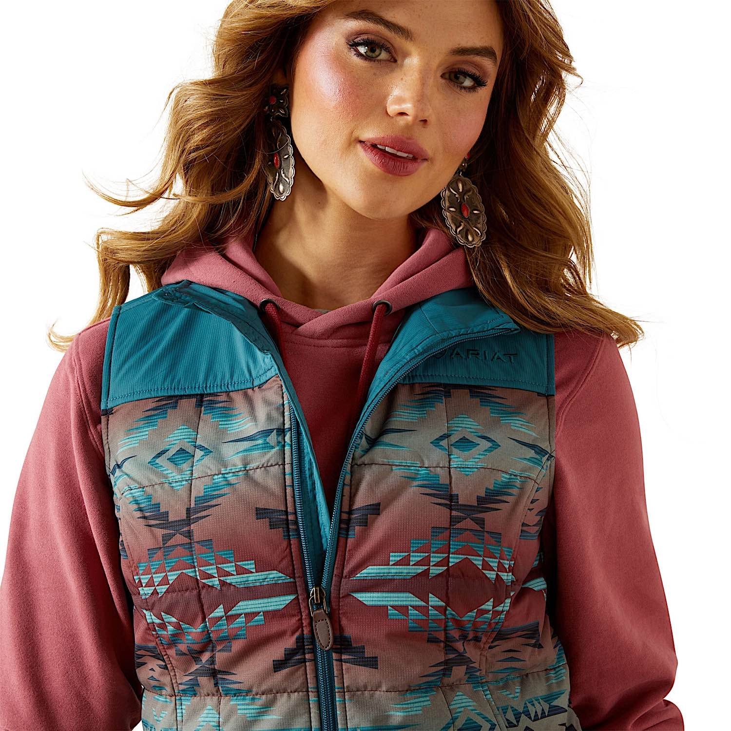 Ariat Women's Crius Insulated Vest - Dragonfly / Inez Blanket Print - Image 4