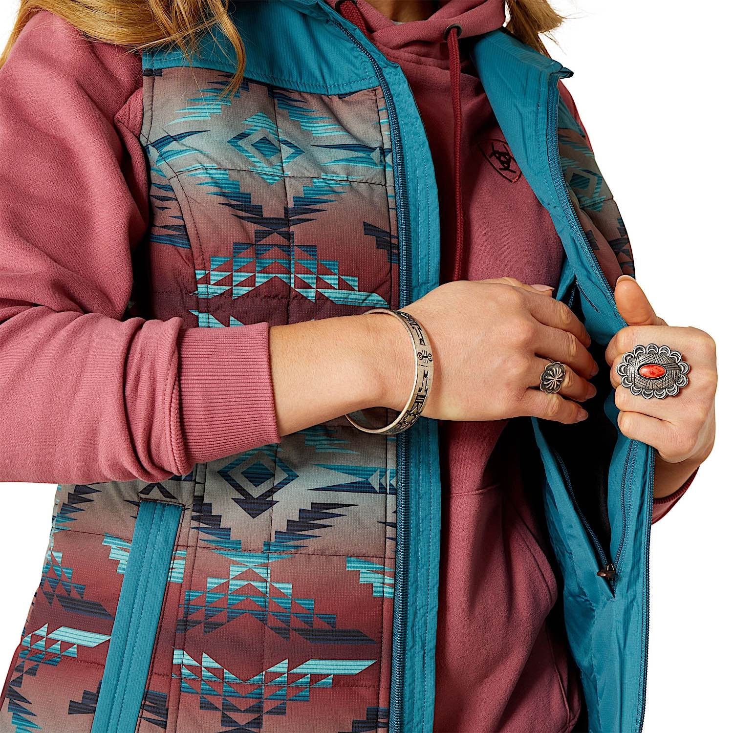 Ariat Women's Crius Insulated Vest - Dragonfly / Inez Blanket Print - Image 5