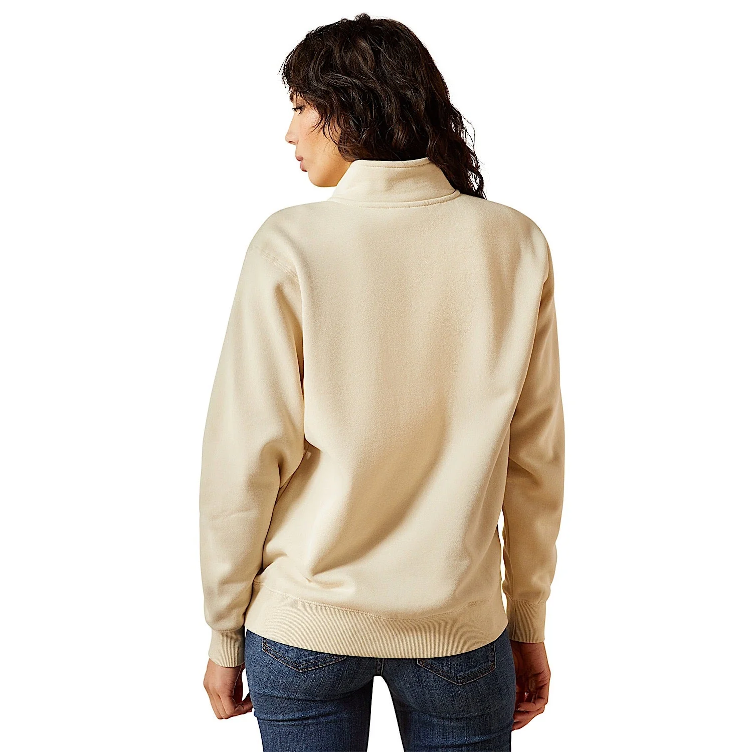Ariat Women's Denim & Supply 1/2 Zip Sweatshirt - Oyster Gray - Image 2