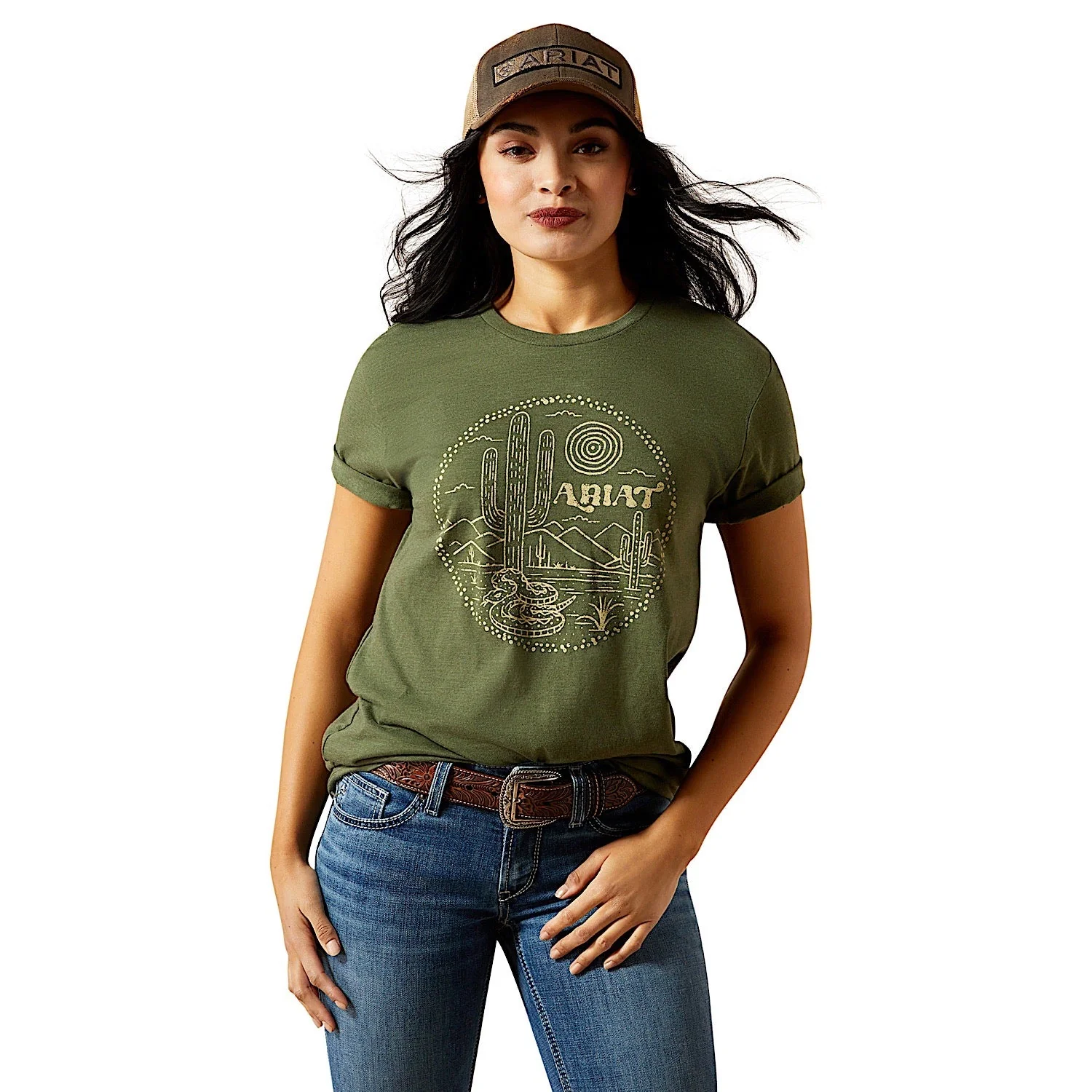 Ariat Women's Desert Snake T-Shirt - Military Heather